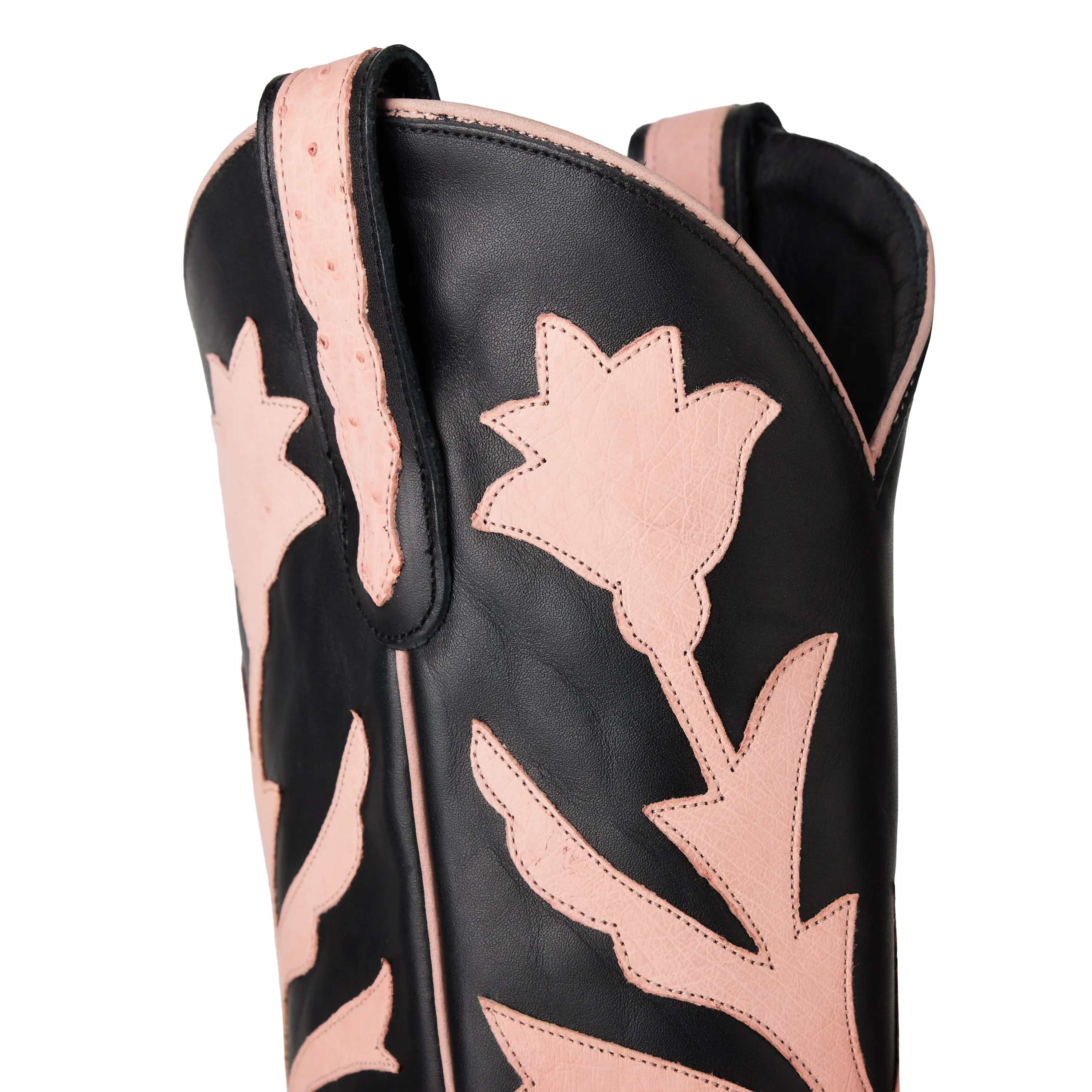 Jolene Exotic Boot - Blush Ostrich & Jet Black Ladies Boot Western Fashion by Lane