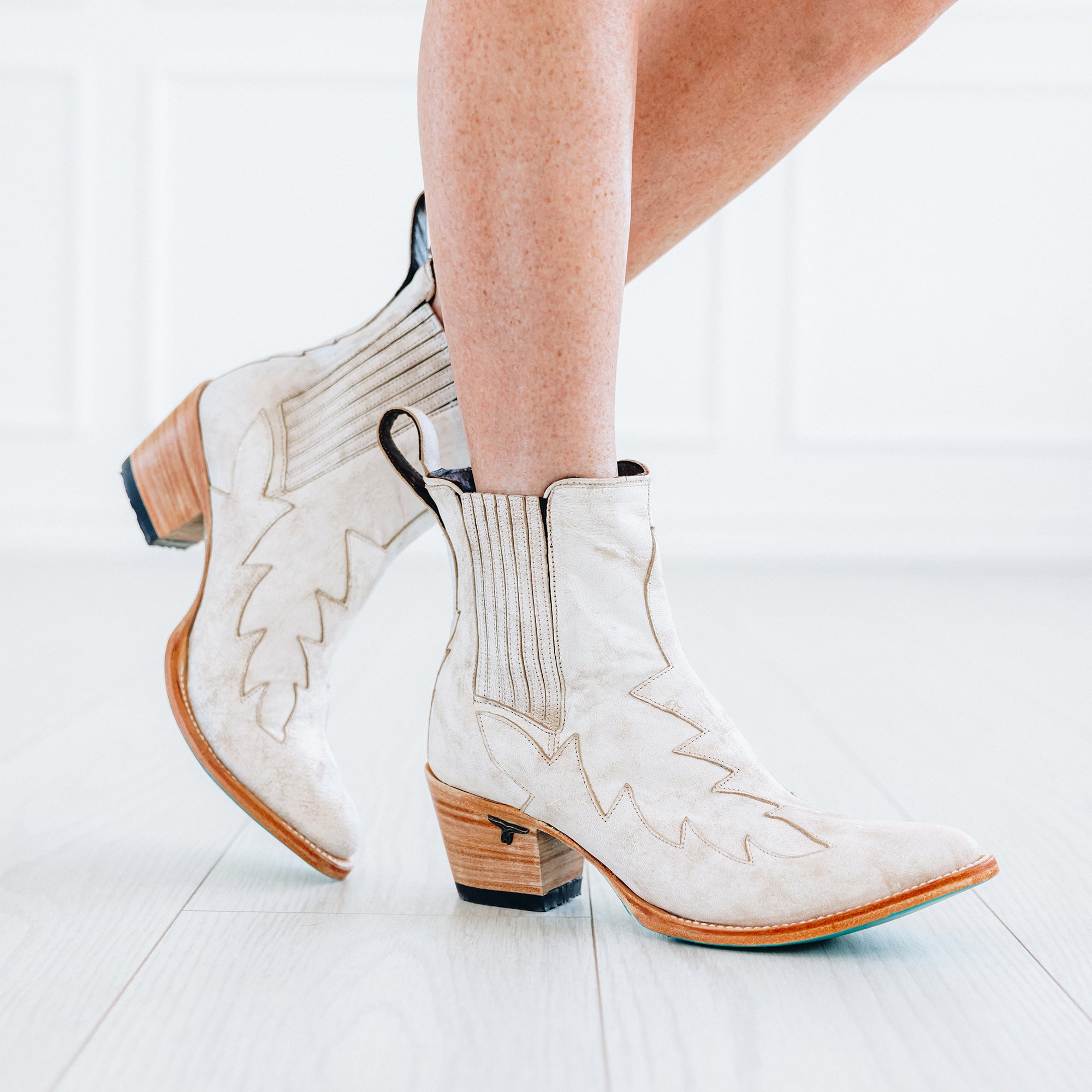 Western Chelsea Bootie - Ceramic Crackle Ladies Bootie Western Fashion by Lane