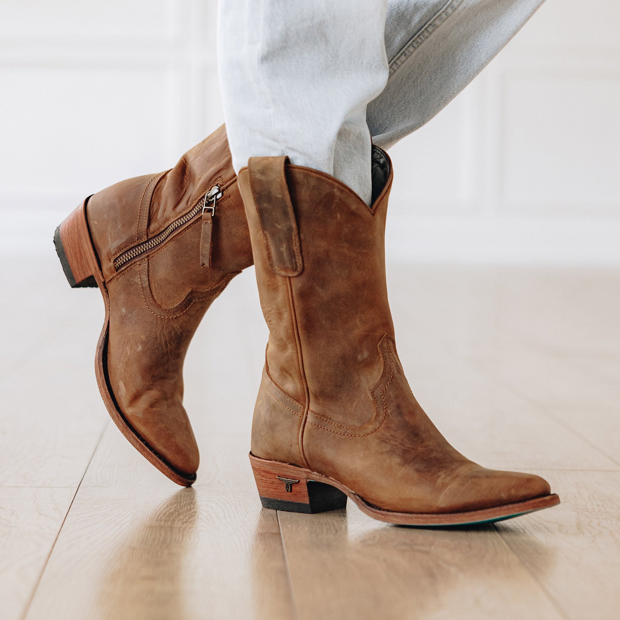 Plain Jane Midi - Burnt Caramel Ladies Boot Western Fashion by Lane