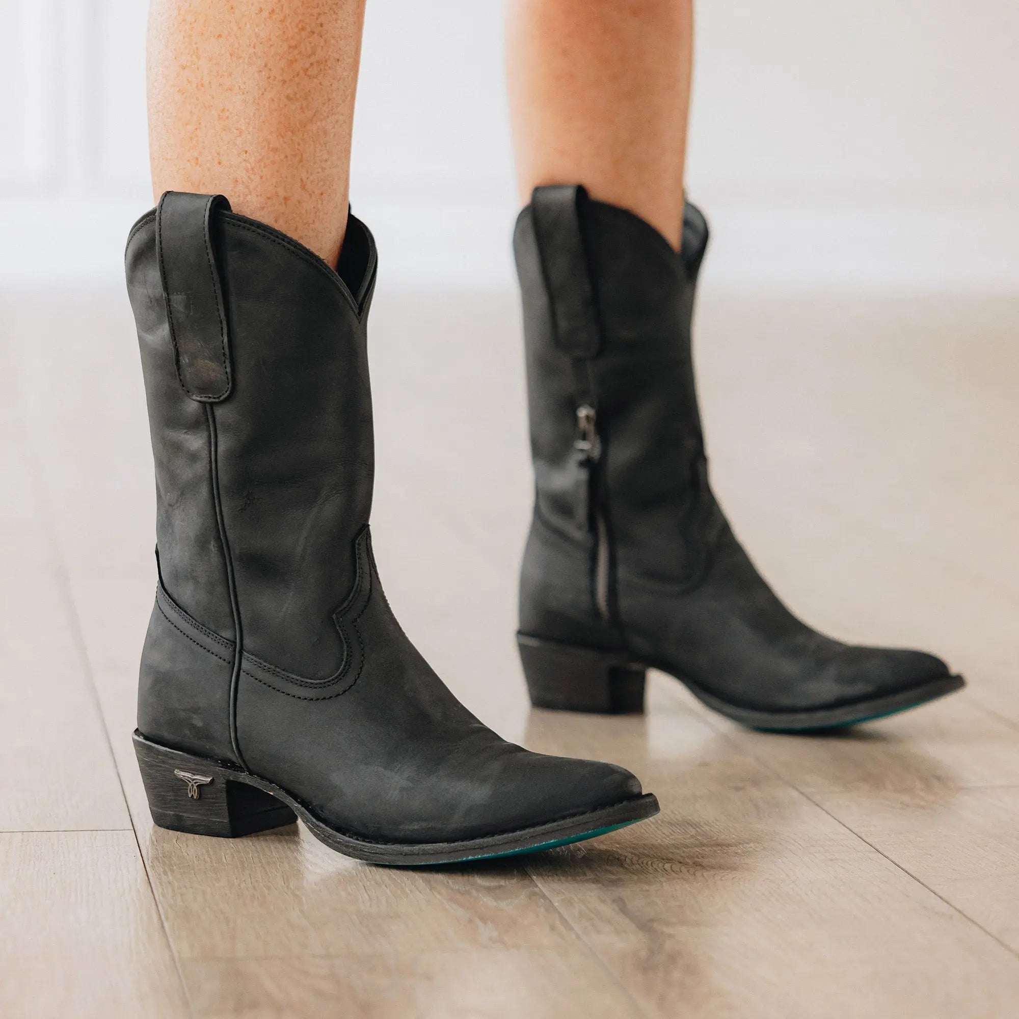 Plain Jane Midi - Matte Black Ladies Boot Western Fashion by Lane
