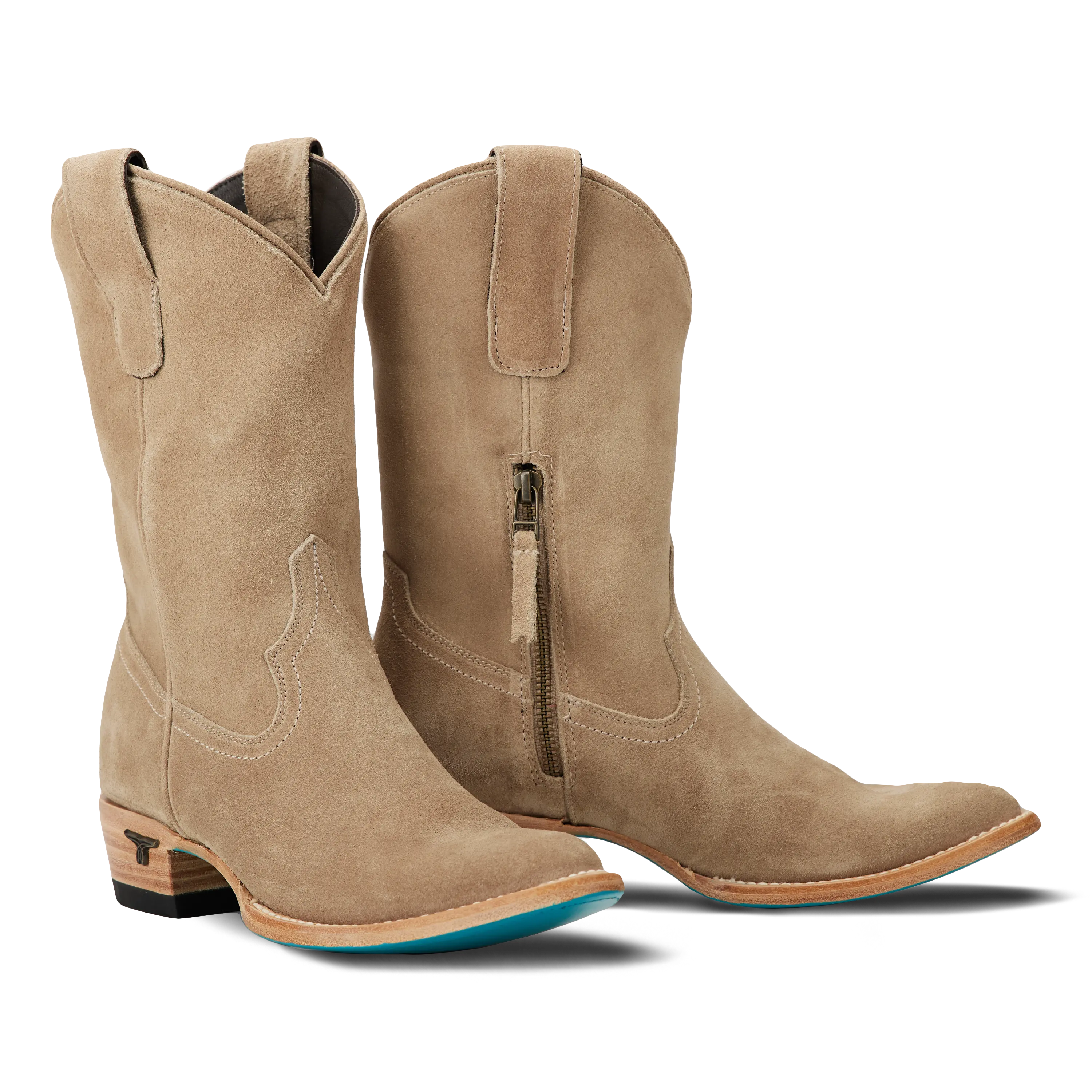 Plain Jane Midi - Latte Suede Ladies Boot Latte Suede Western Fashion by Lane