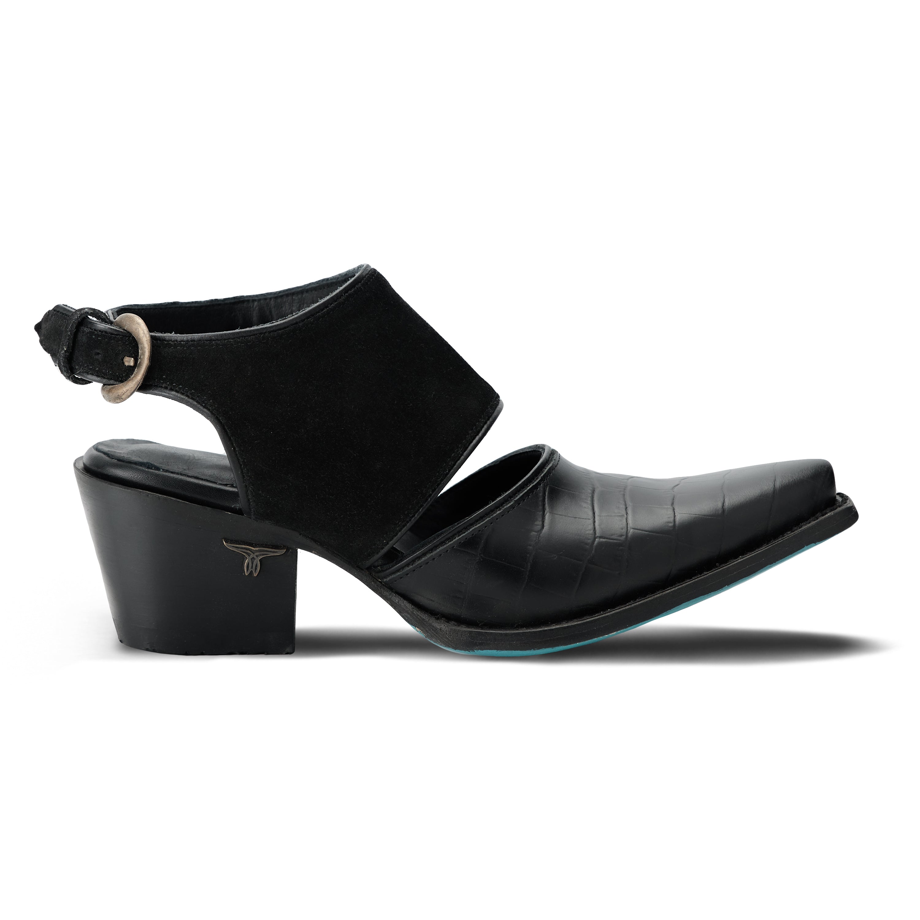 Plain Jane Slingback Mule - Soft Black Suede Mule Western Fashion by Lane