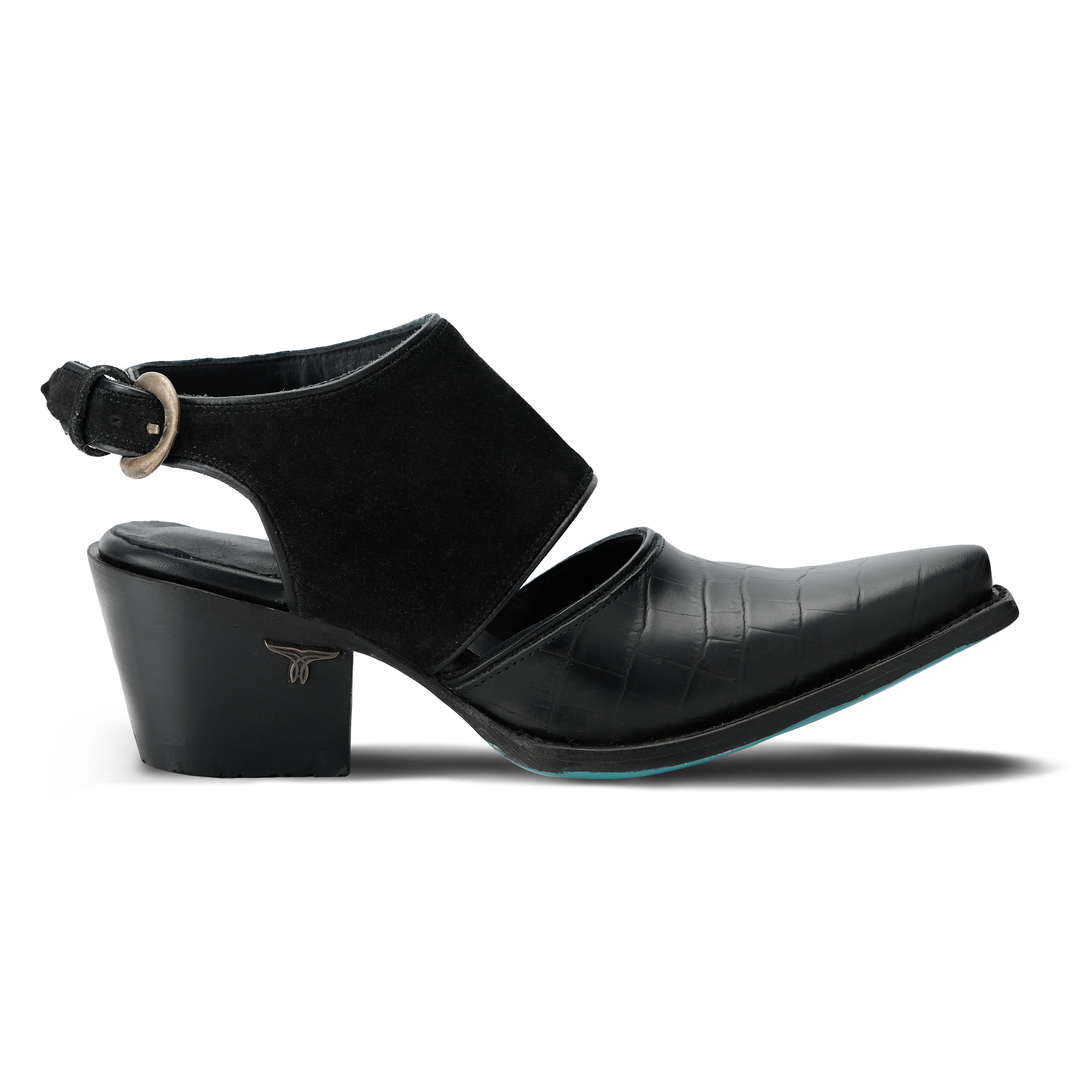 Plain Jane Slingback Mule - Soft Black Suede Mule Western Fashion by Lane