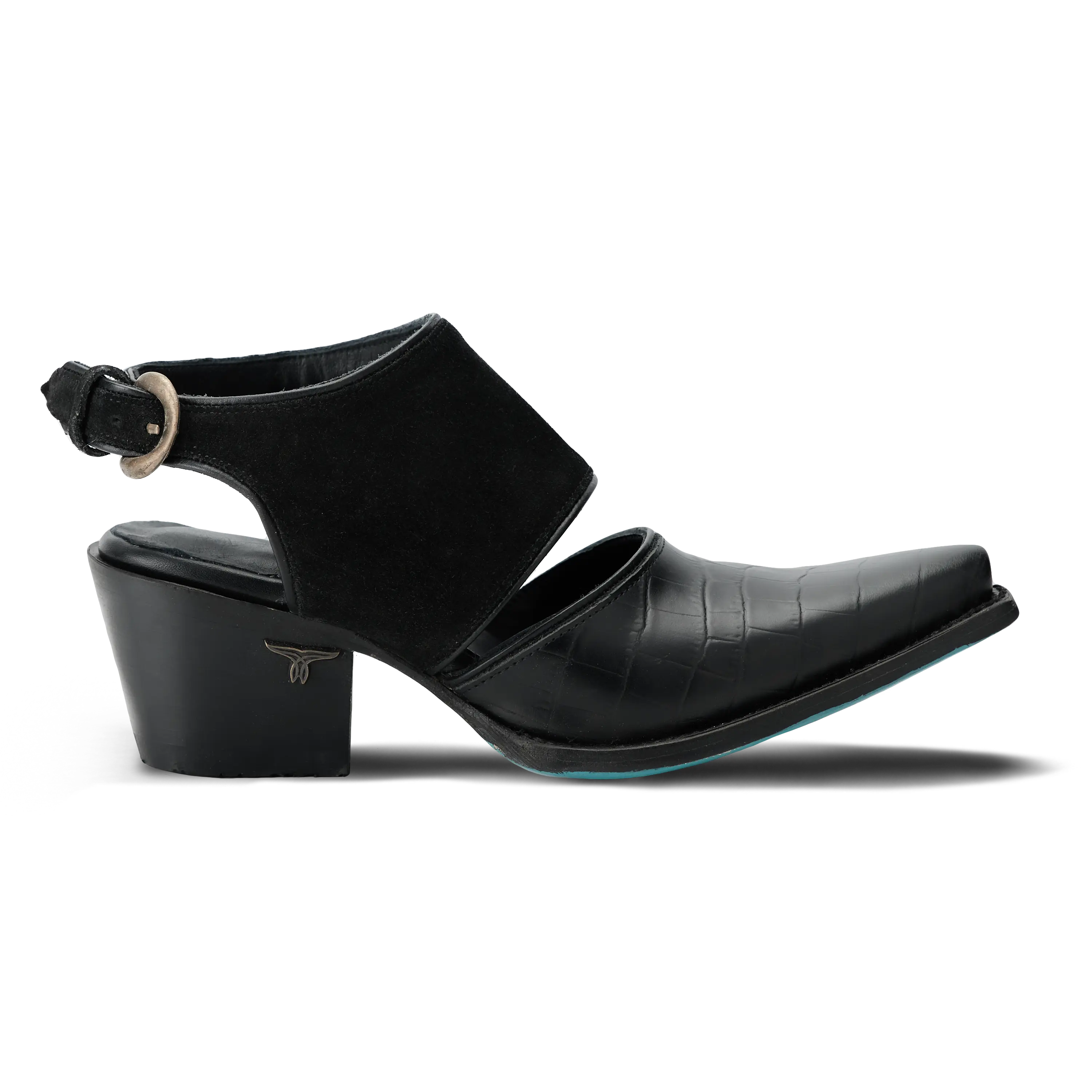 Plain Jane Slingback Mule - Soft Black Suede Mule Western Fashion by Lane