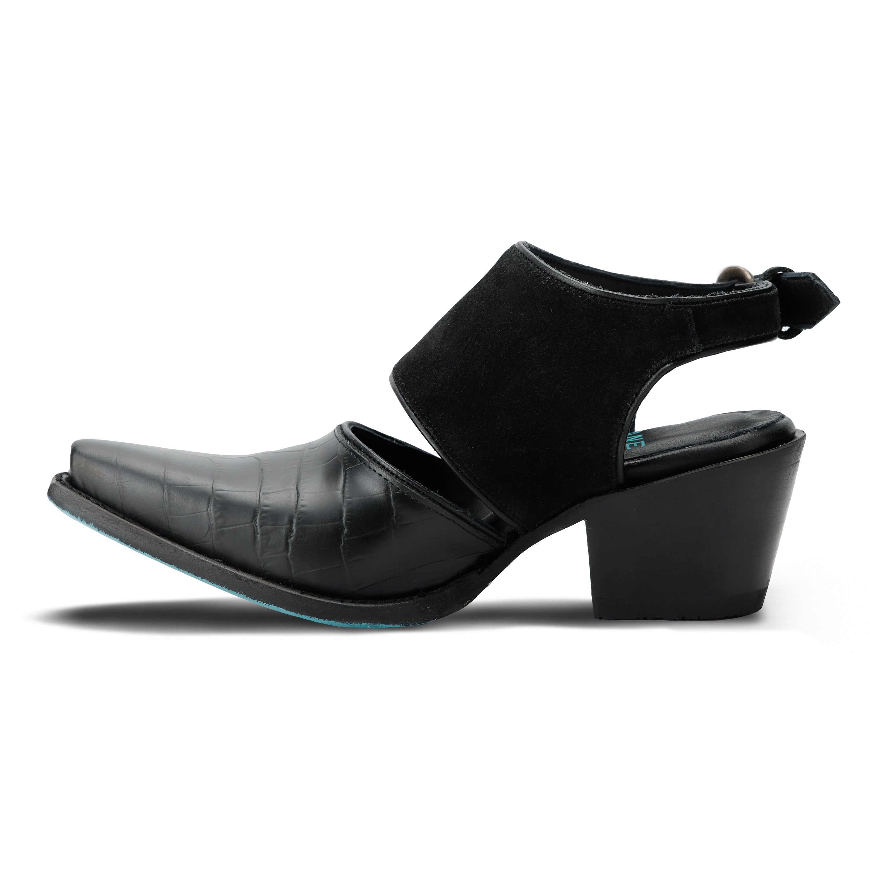 Plain Jane Slingback Mule - Soft Black Suede Mule Western Fashion by Lane