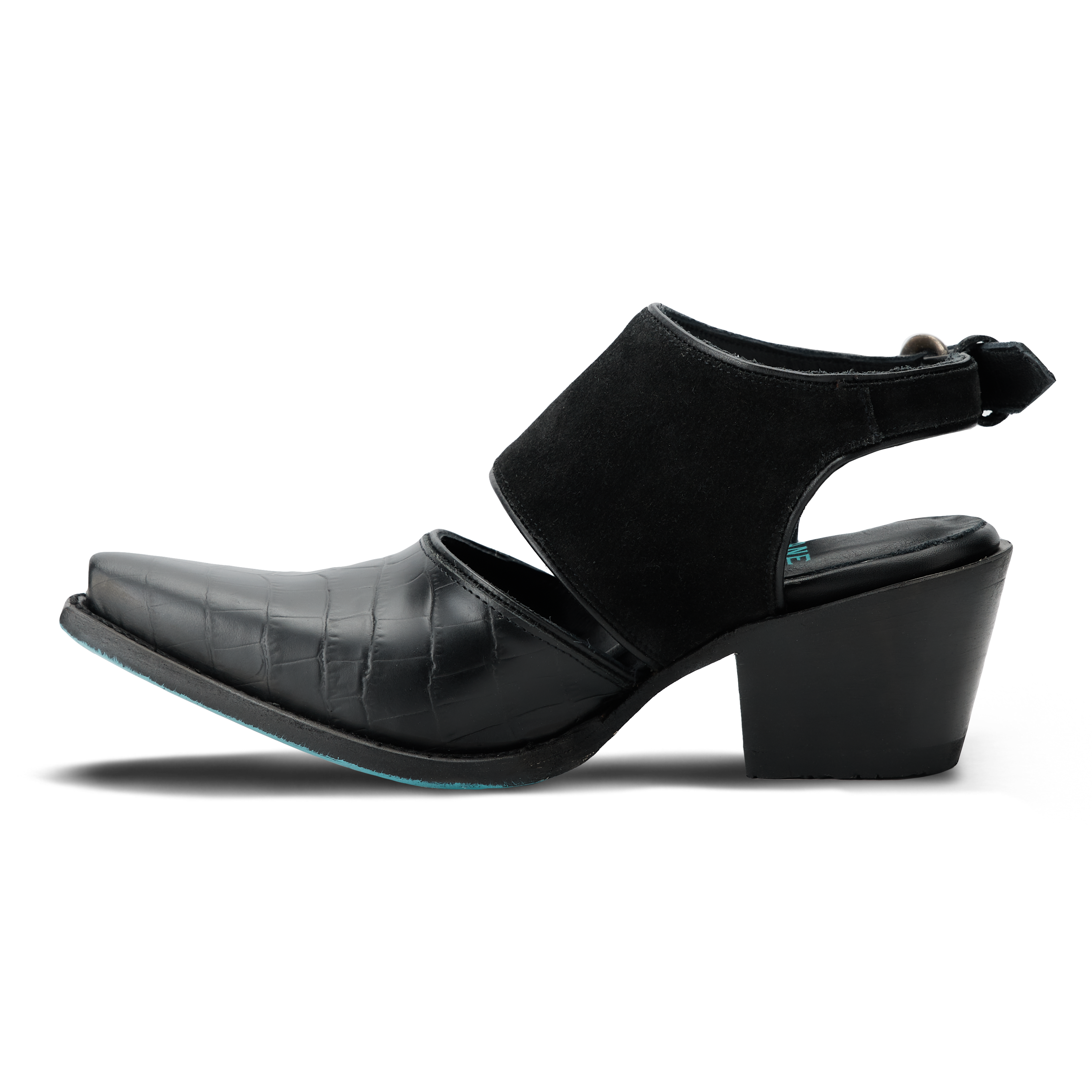 Plain Jane Slingback Mule - Soft Black Suede Mule Western Fashion by Lane