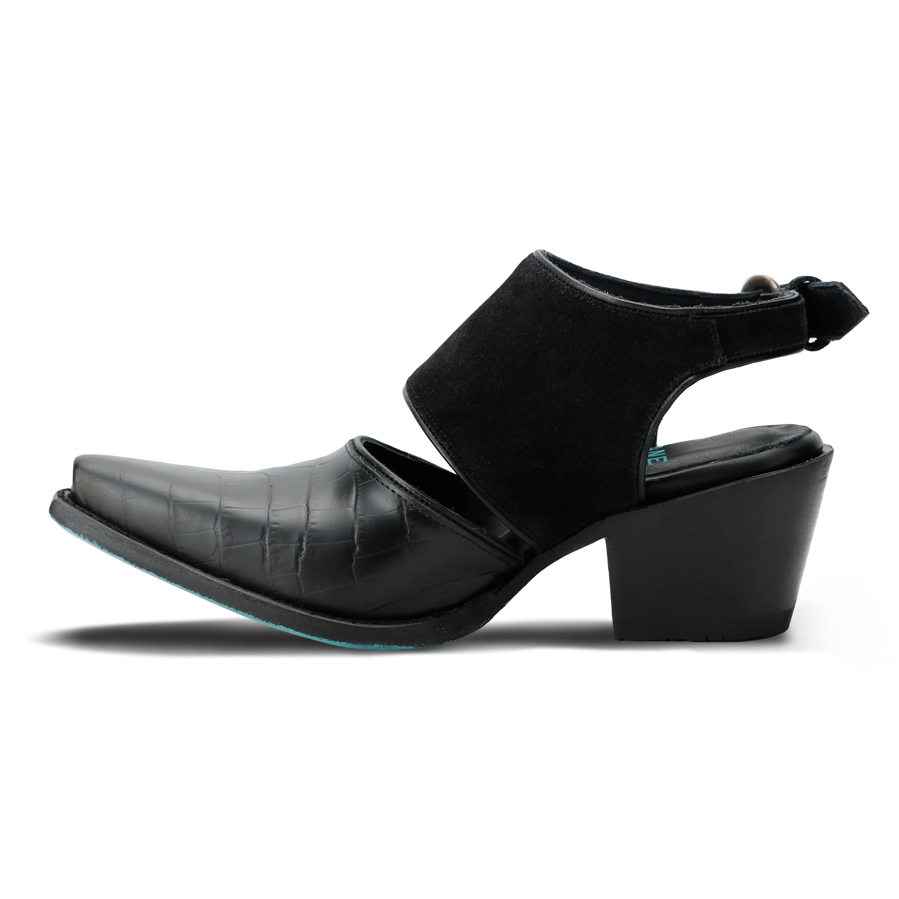 Plain Jane Slingback Mule - Soft Black Suede Mule Western Fashion by Lane