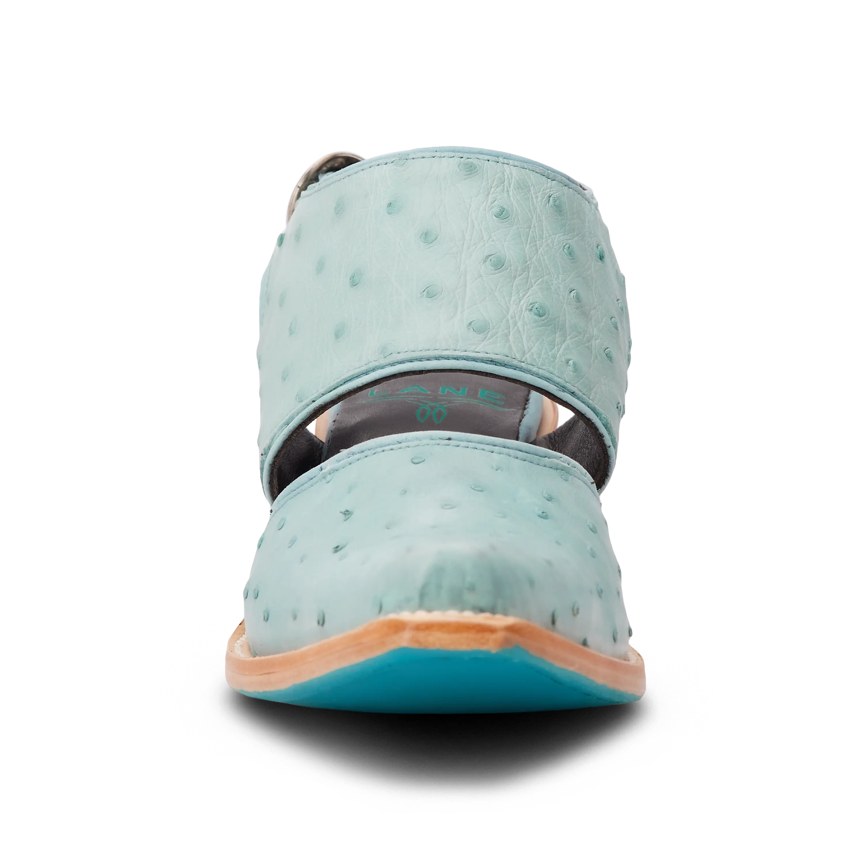 Plain Jane Slingback Mule - Powder Blue Ostrich Mule Western Fashion by Lane