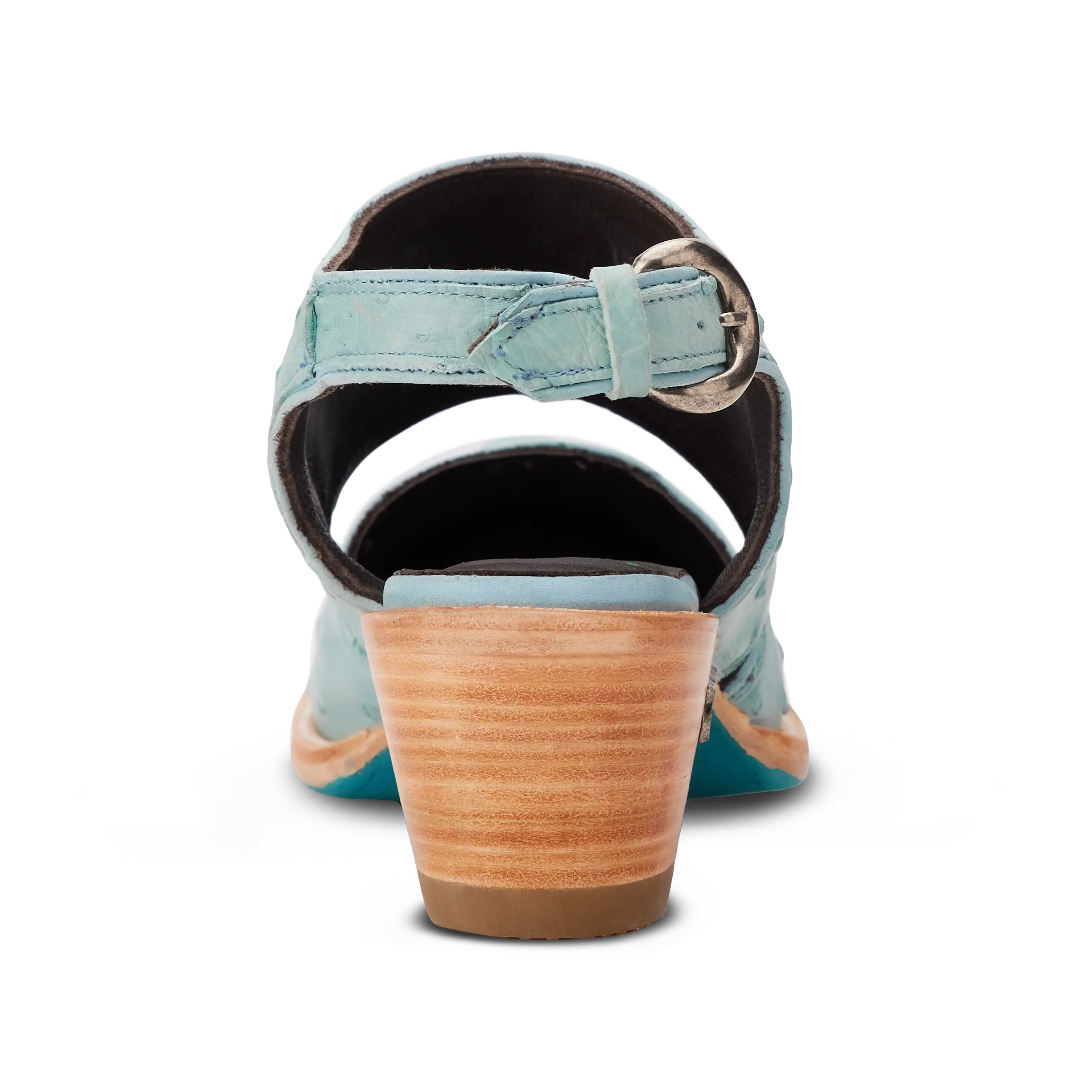 Plain Jane Slingback Mule - Powder Blue Ostrich Mule Western Fashion by Lane