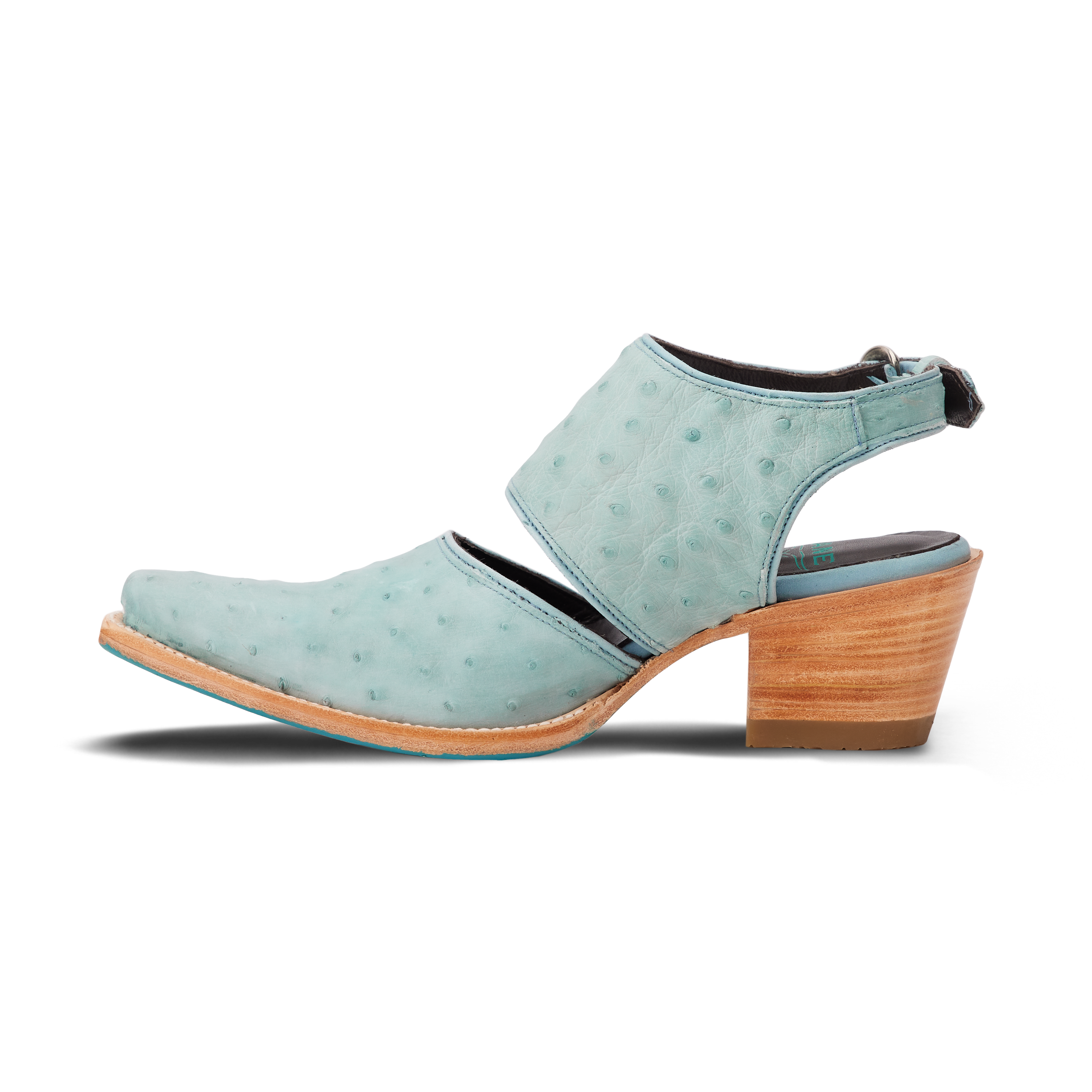 Plain Jane Slingback Mule - Powder Blue Ostrich Mule Western Fashion by Lane