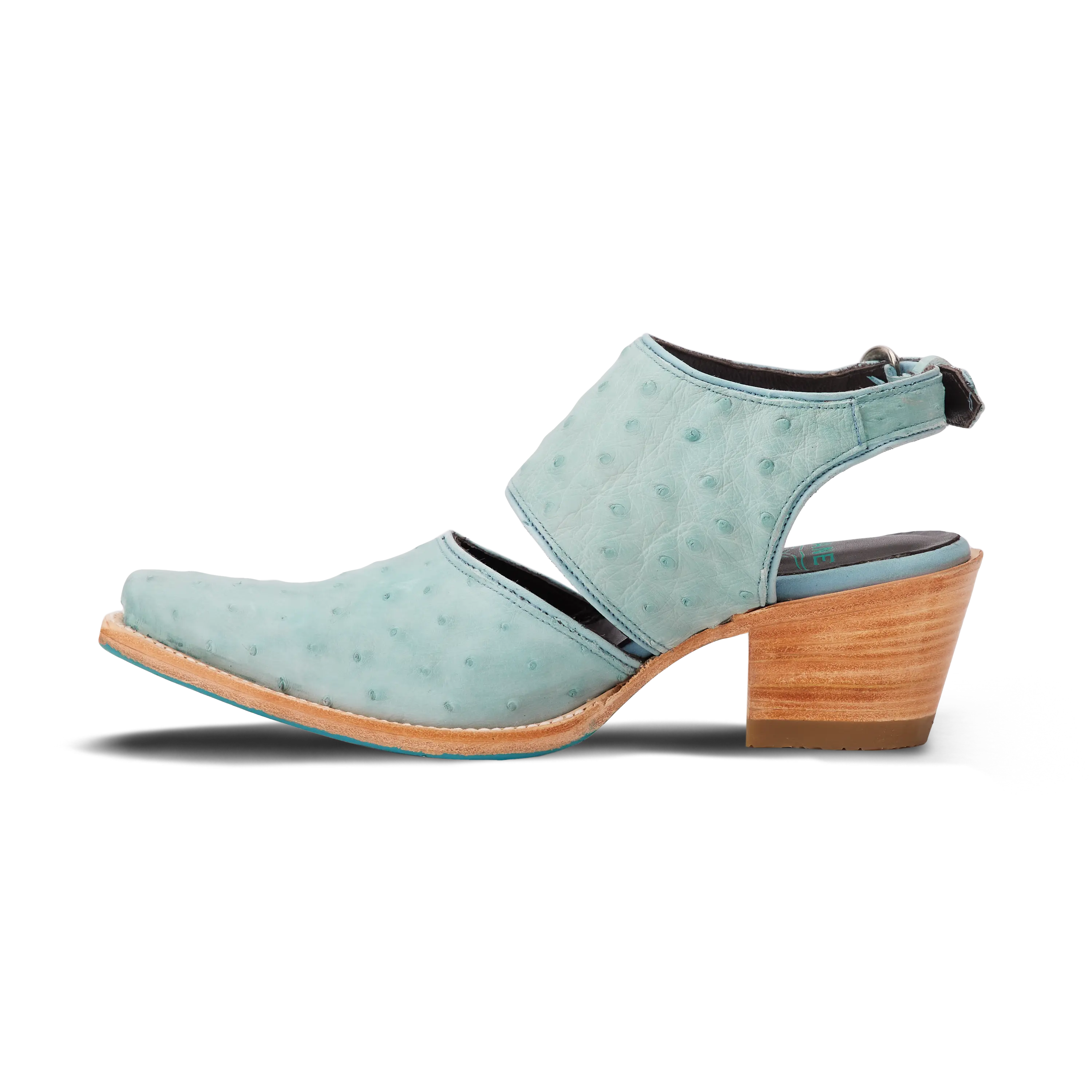 Plain Jane Slingback Mule - Powder Blue Ostrich Mule Western Fashion by Lane