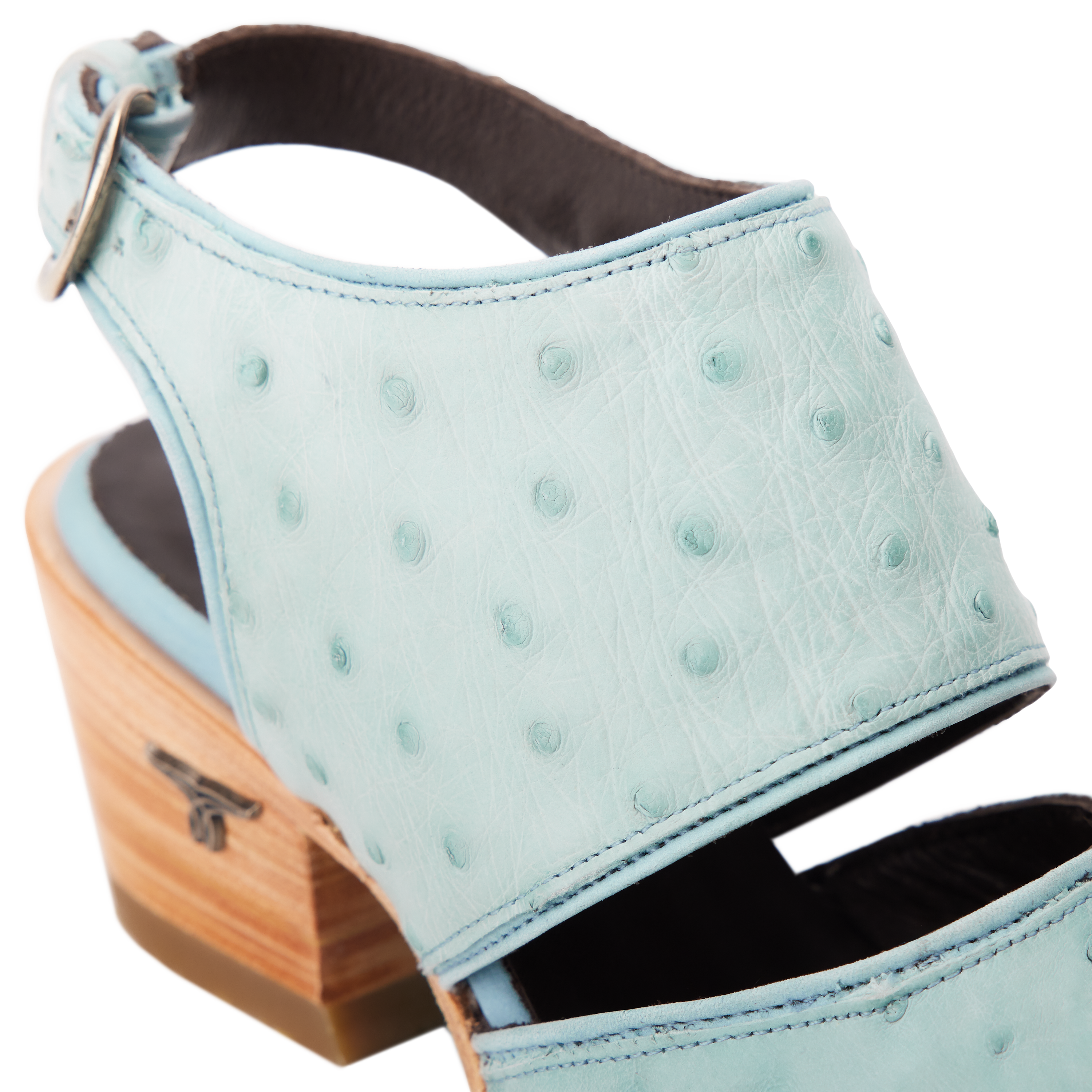 Plain Jane Slingback Mule - Powder Blue Ostrich Mule Western Fashion by Lane