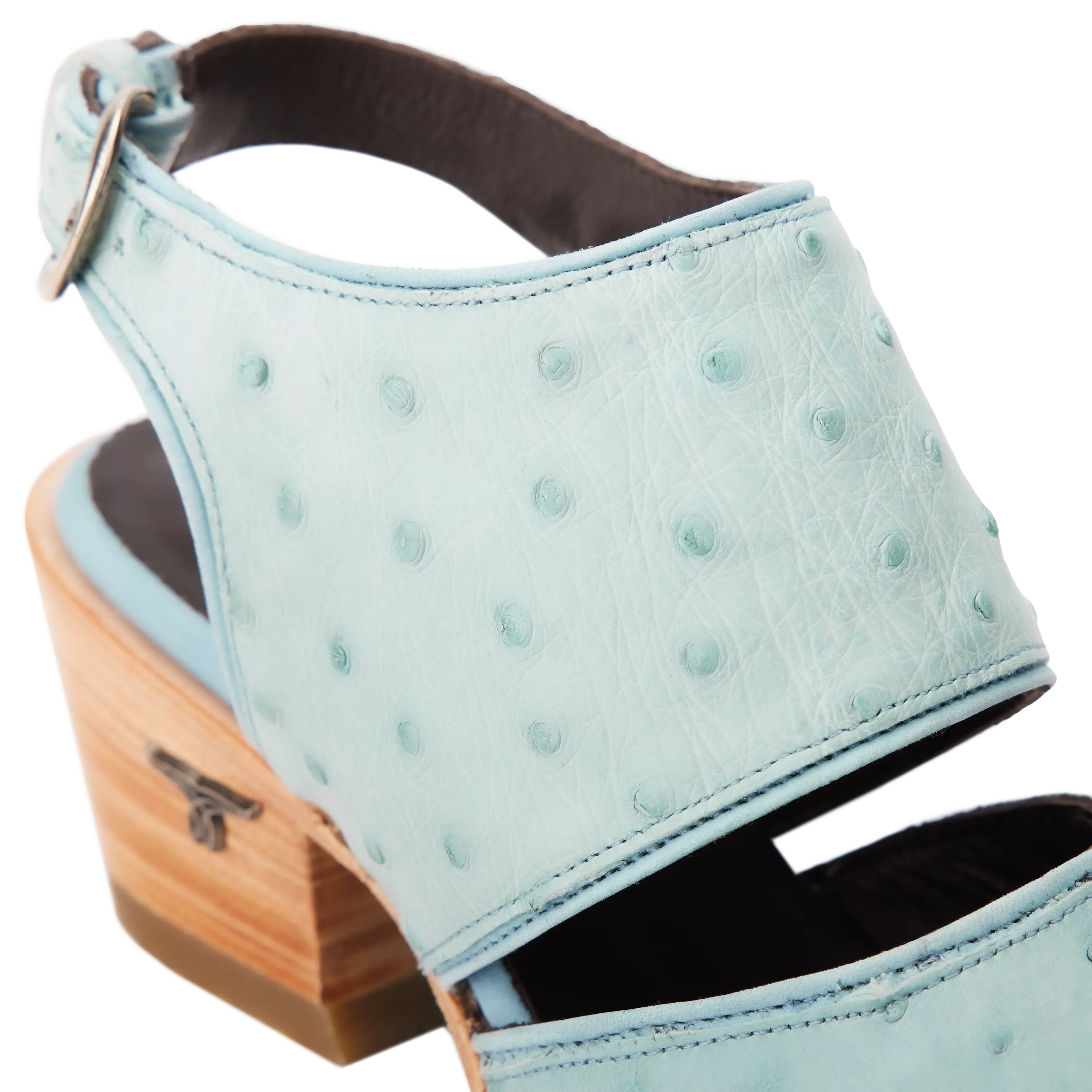 Plain Jane Slingback Mule - Powder Blue Ostrich Mule Western Fashion by Lane
