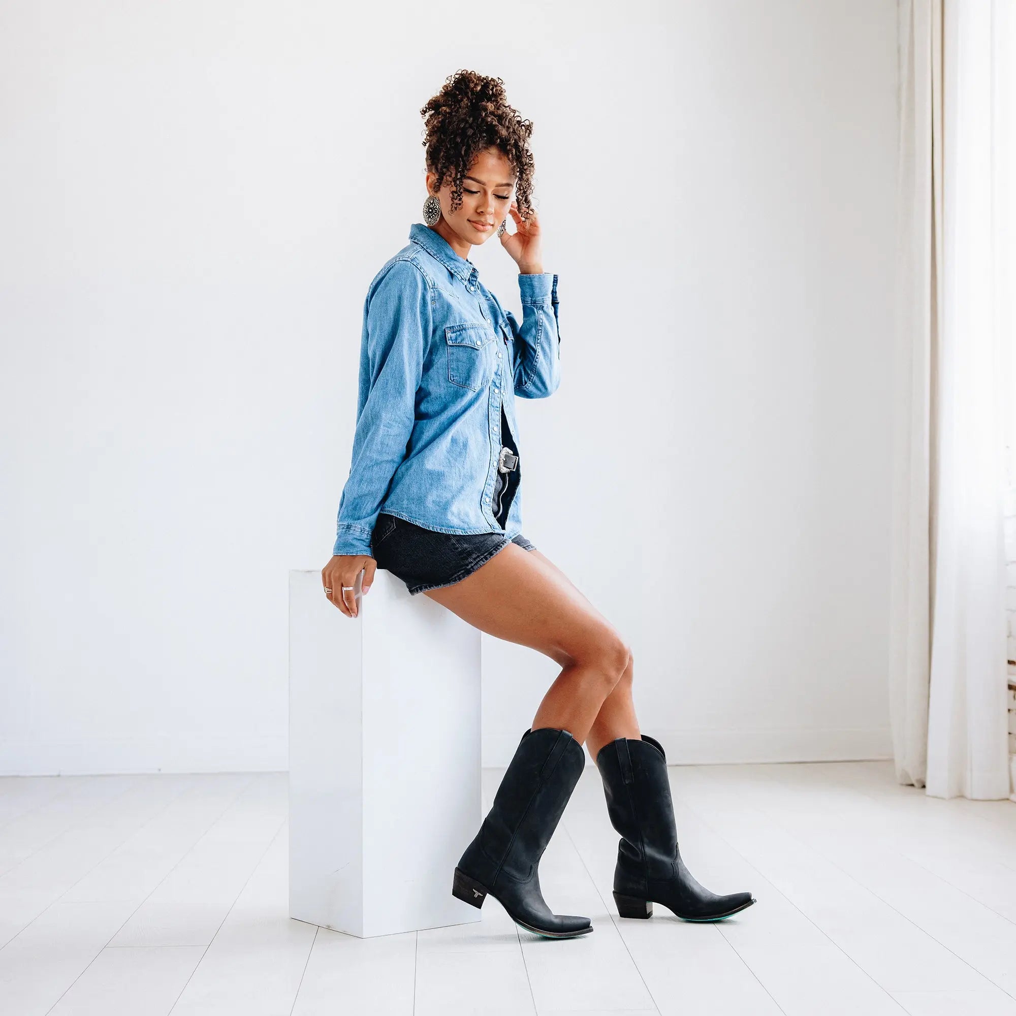 Emma Jane Boot - Matte Black Ladies Bootie Western Fashion by Lane