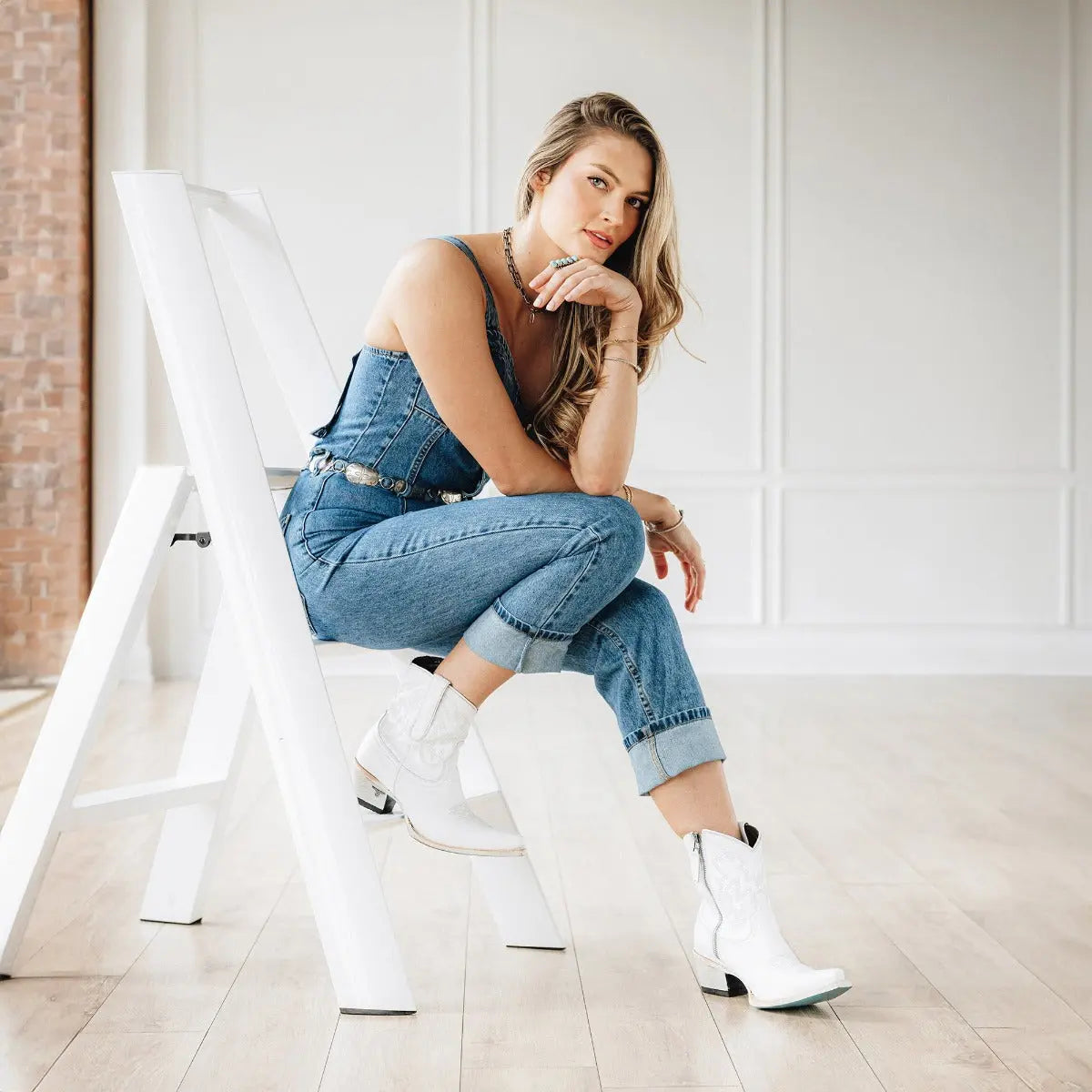 Smokeshow Bootie - Matte White Ladies Bootie Western Fashion by Lane