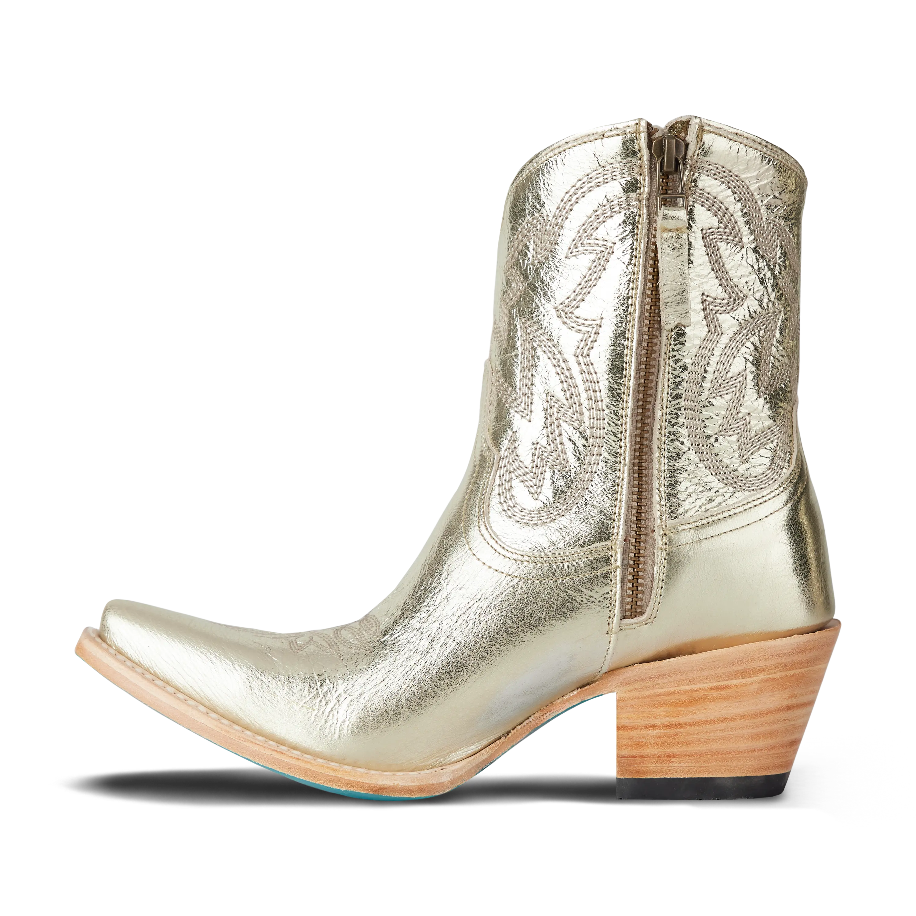 Smokeshow Bootie - Champagne Metallic Ladies Bootie Western Fashion by Lane
