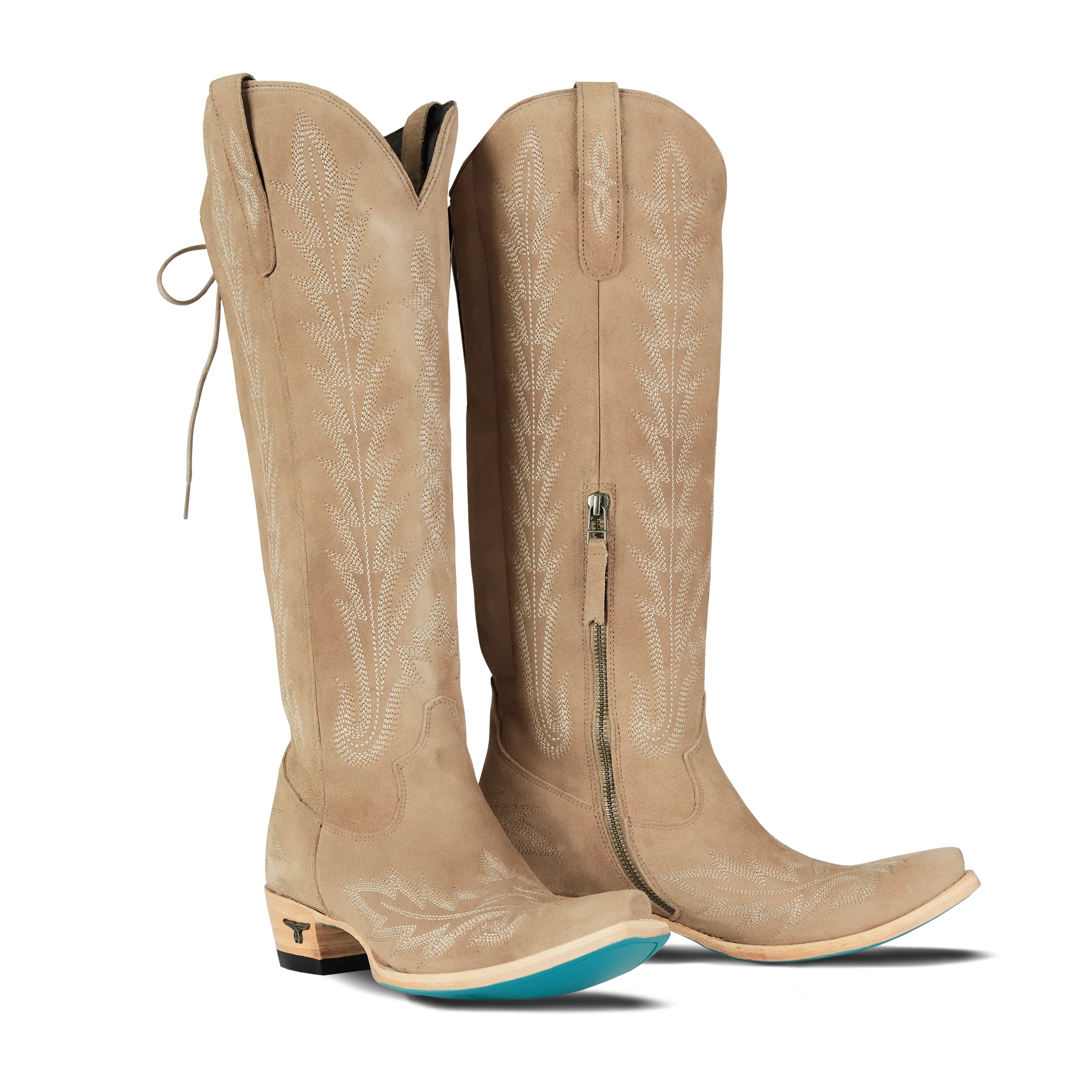 Lexington Knee High Corset - Latte Suede Ladies Boot Latte Suede Western Fashion by Lane
