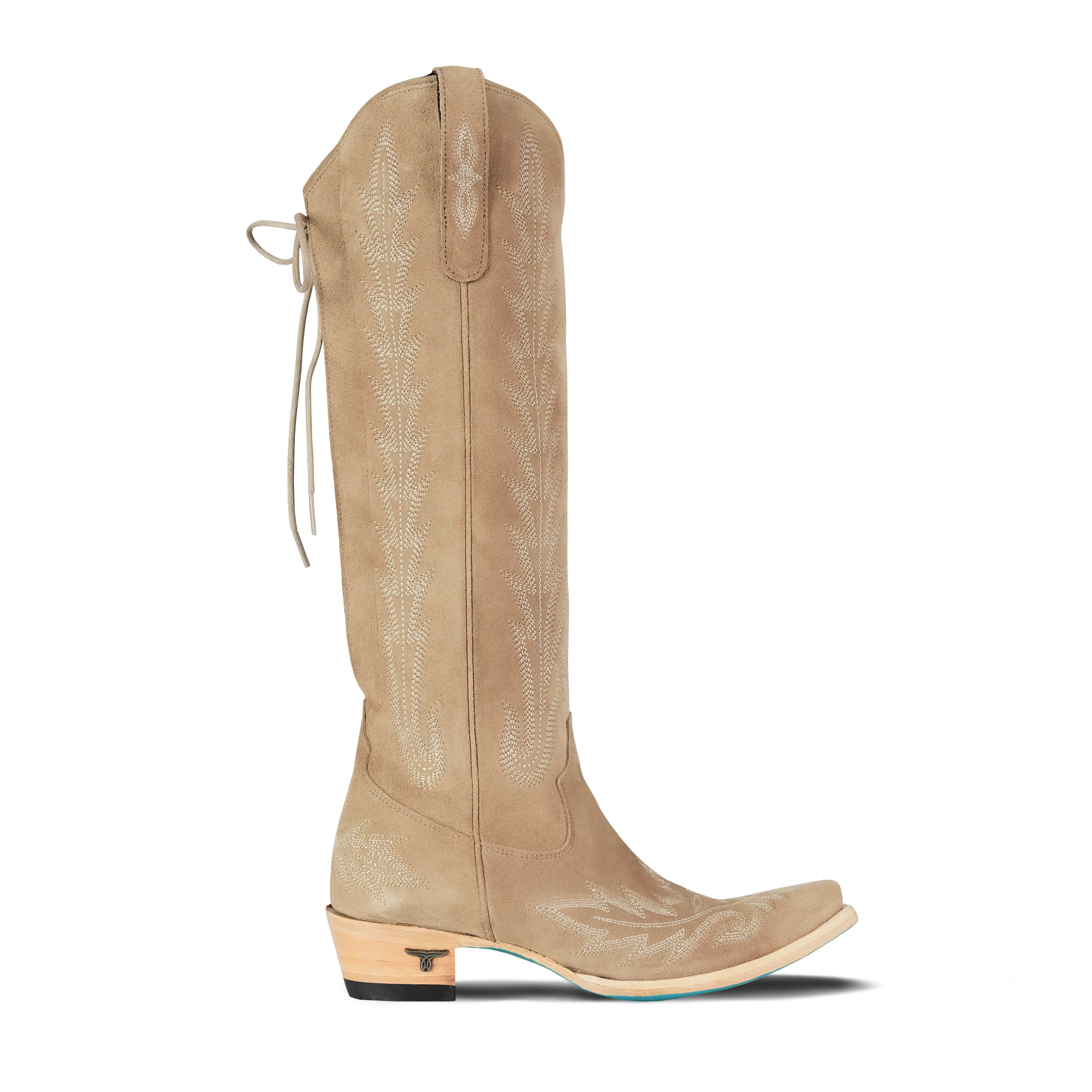 Lexington Knee High Corset - Latte Suede Ladies Boot Western Fashion by Lane