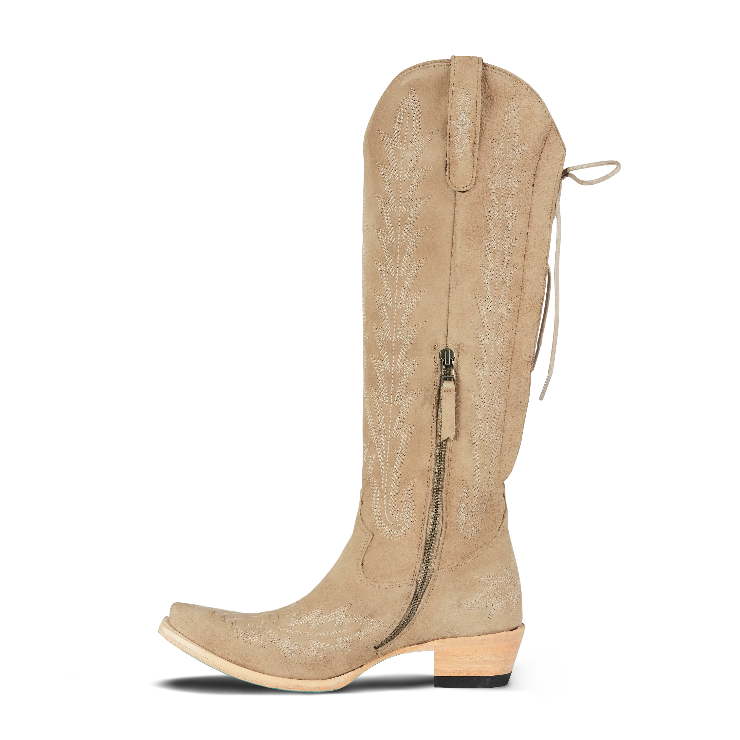 Lexington Knee High Corset - Latte Suede Ladies Boot Western Fashion by Lane