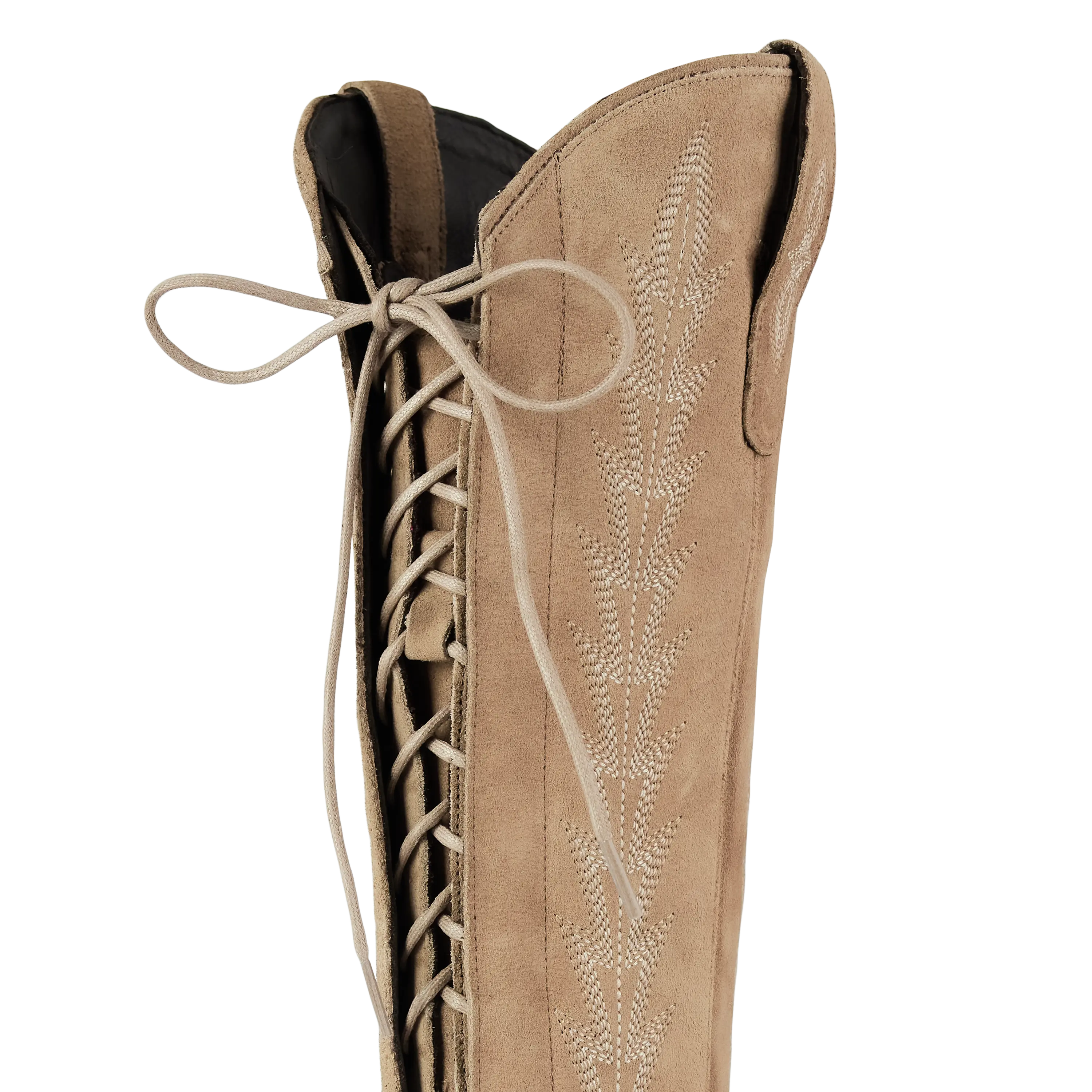 Lexington Knee High Corset - Latte Suede Ladies Boot Western Fashion by Lane