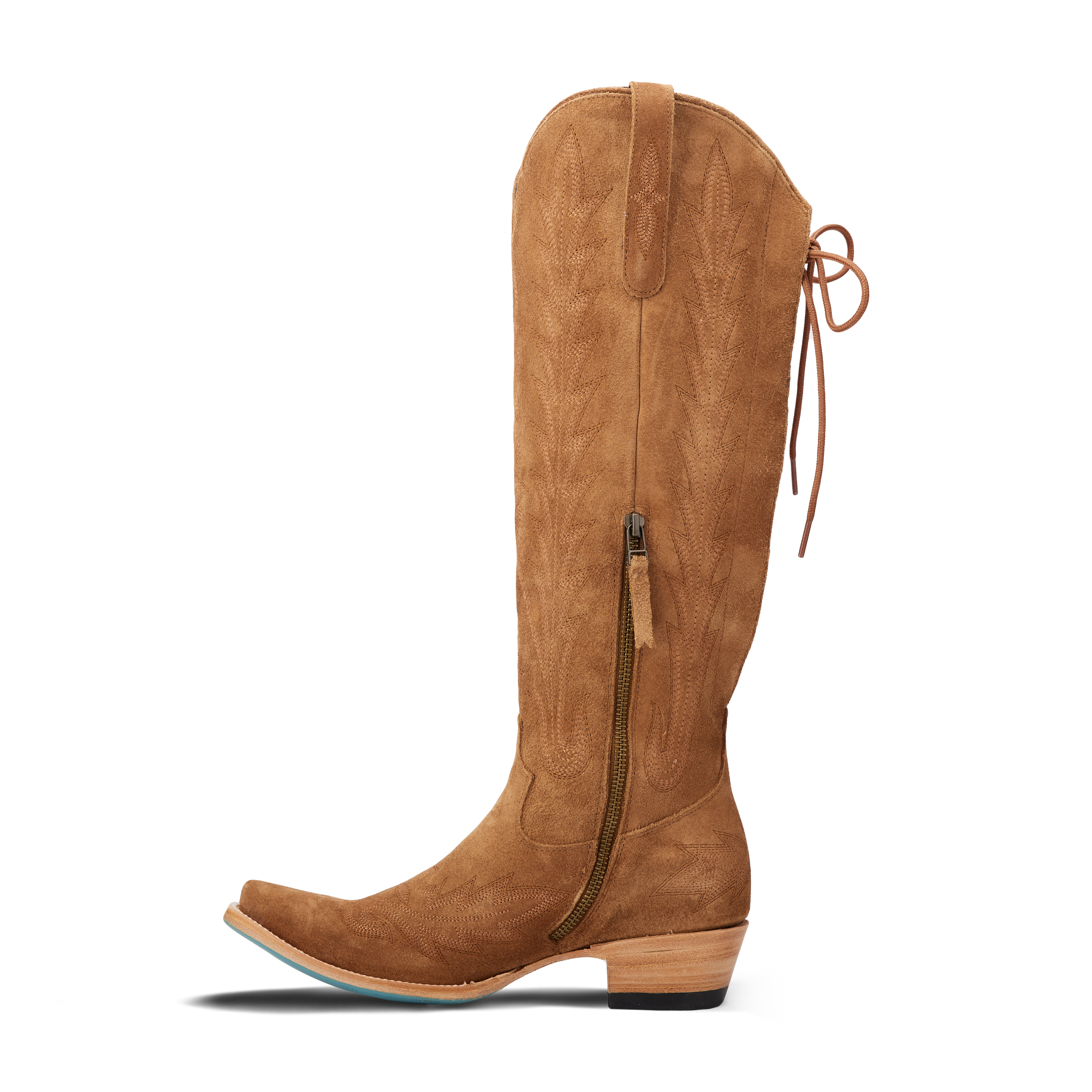 Lexington Knee High Corset - Toffee Suede Ladies Boot Western Fashion by Lane