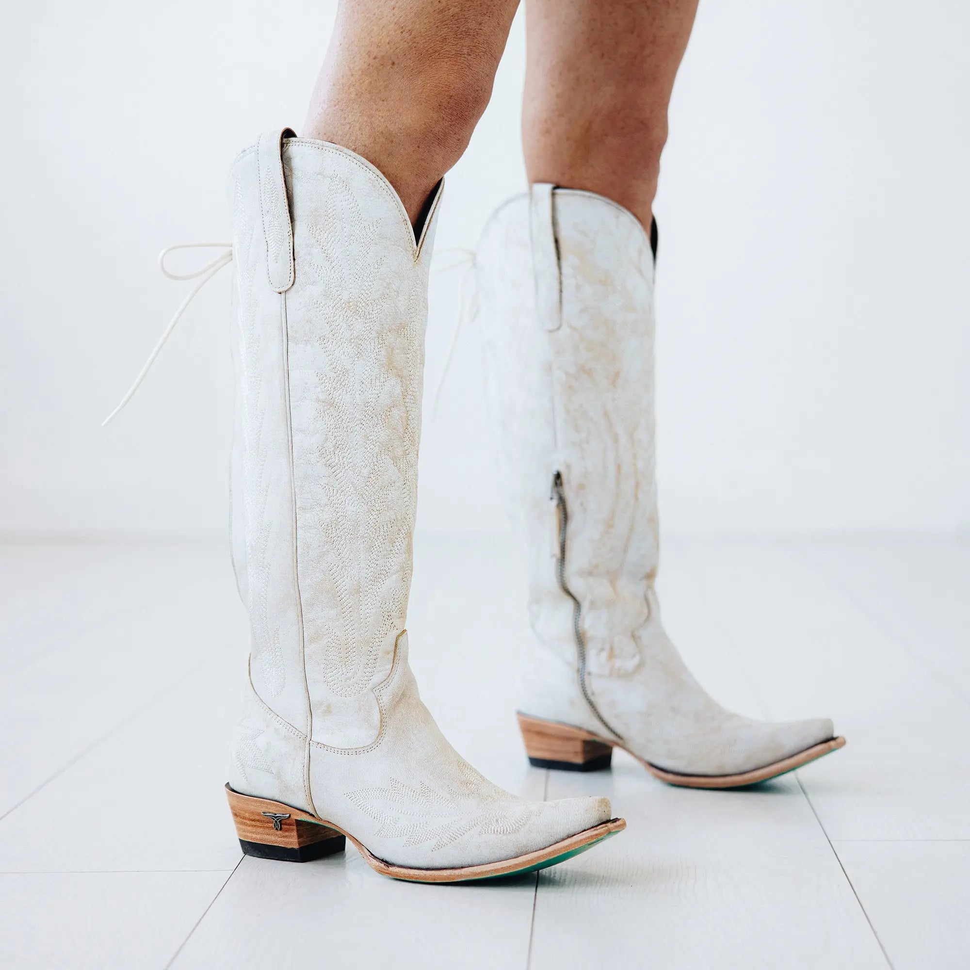 Lexington Knee High Corset - Ceramic Crackle Ladies Boot Western Fashion by Lane