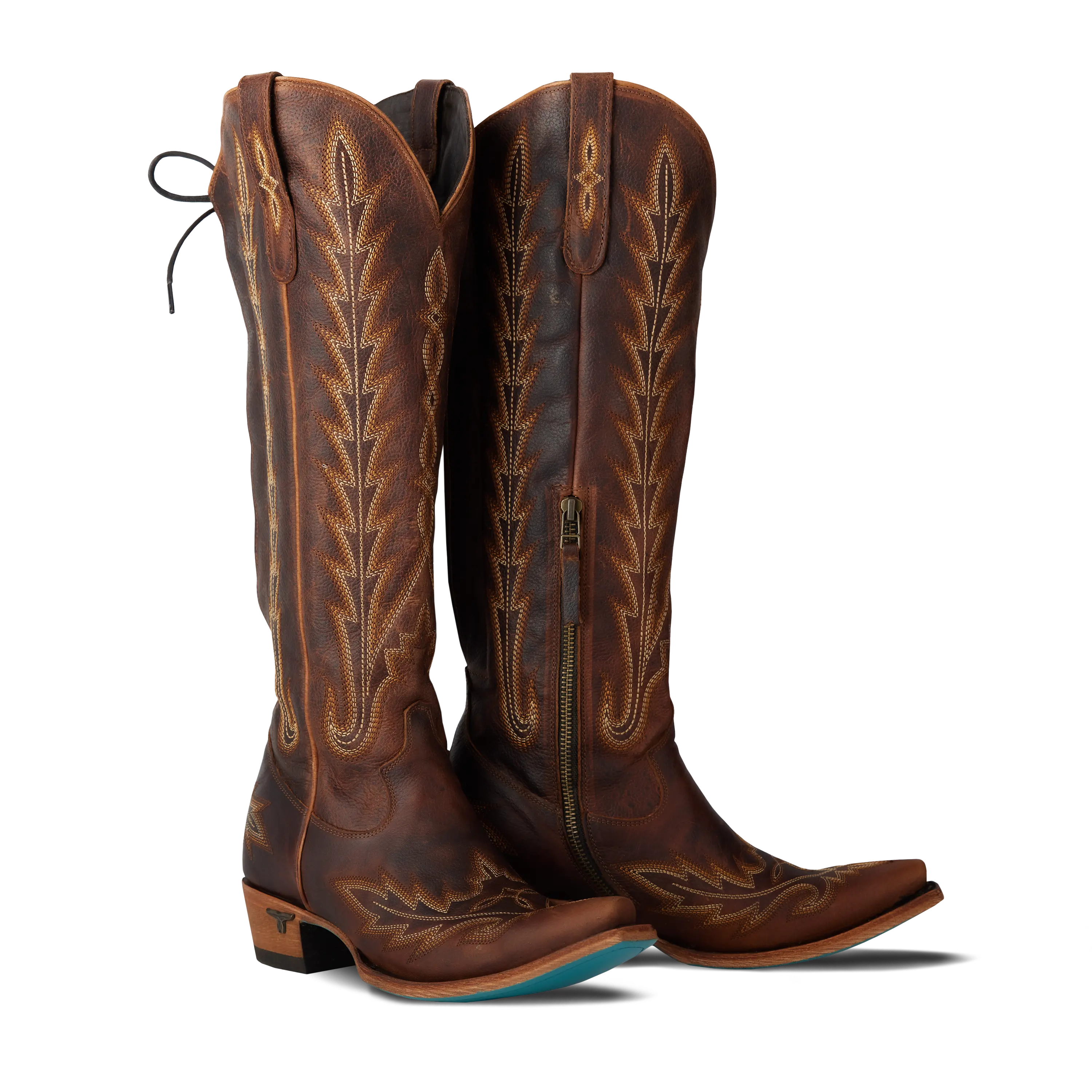 Lexington Knee High Corset - Cognac Ladies Boot Cognac Western Fashion by Lane