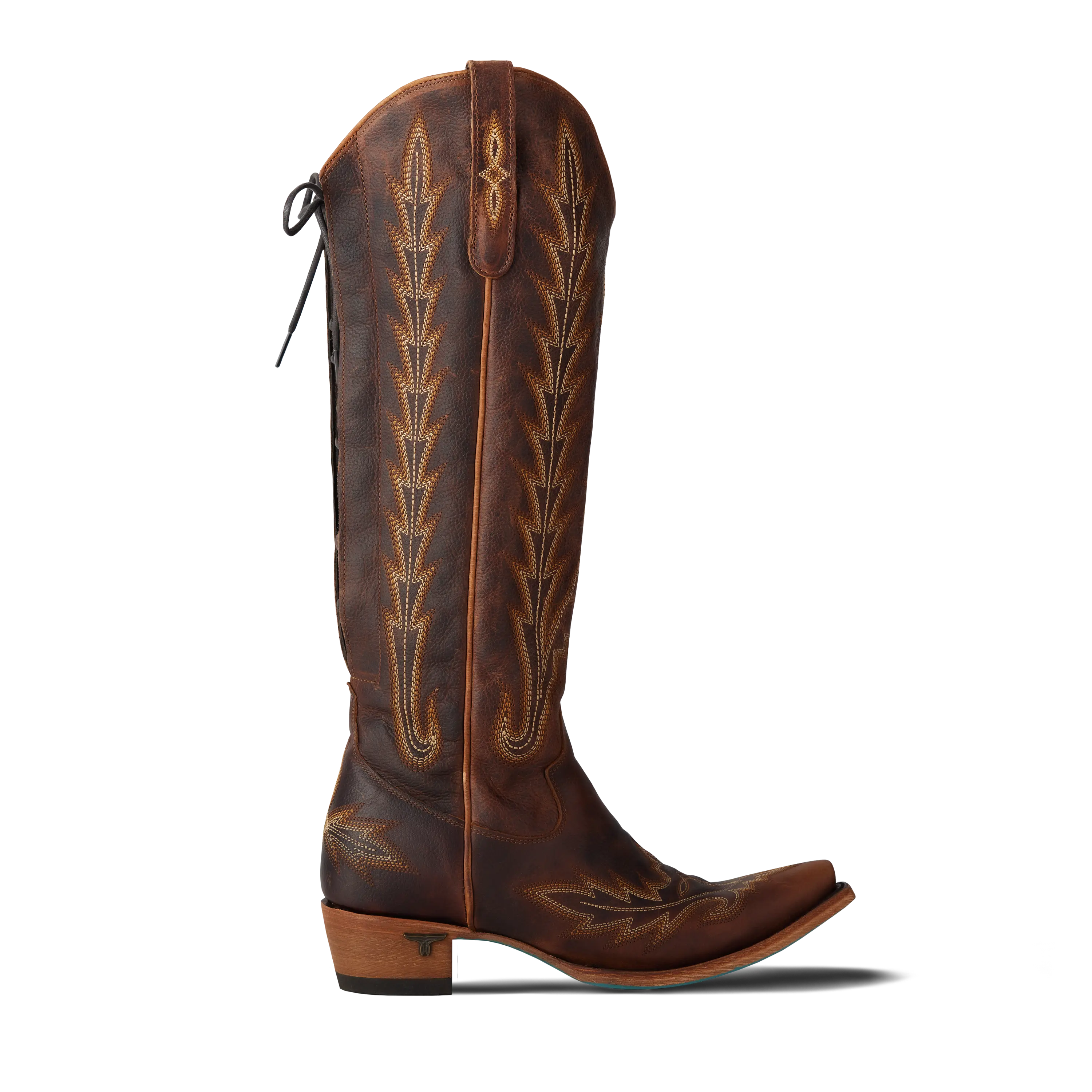 Lexington Knee High Corset - Cognac Ladies Boot Western Fashion by Lane