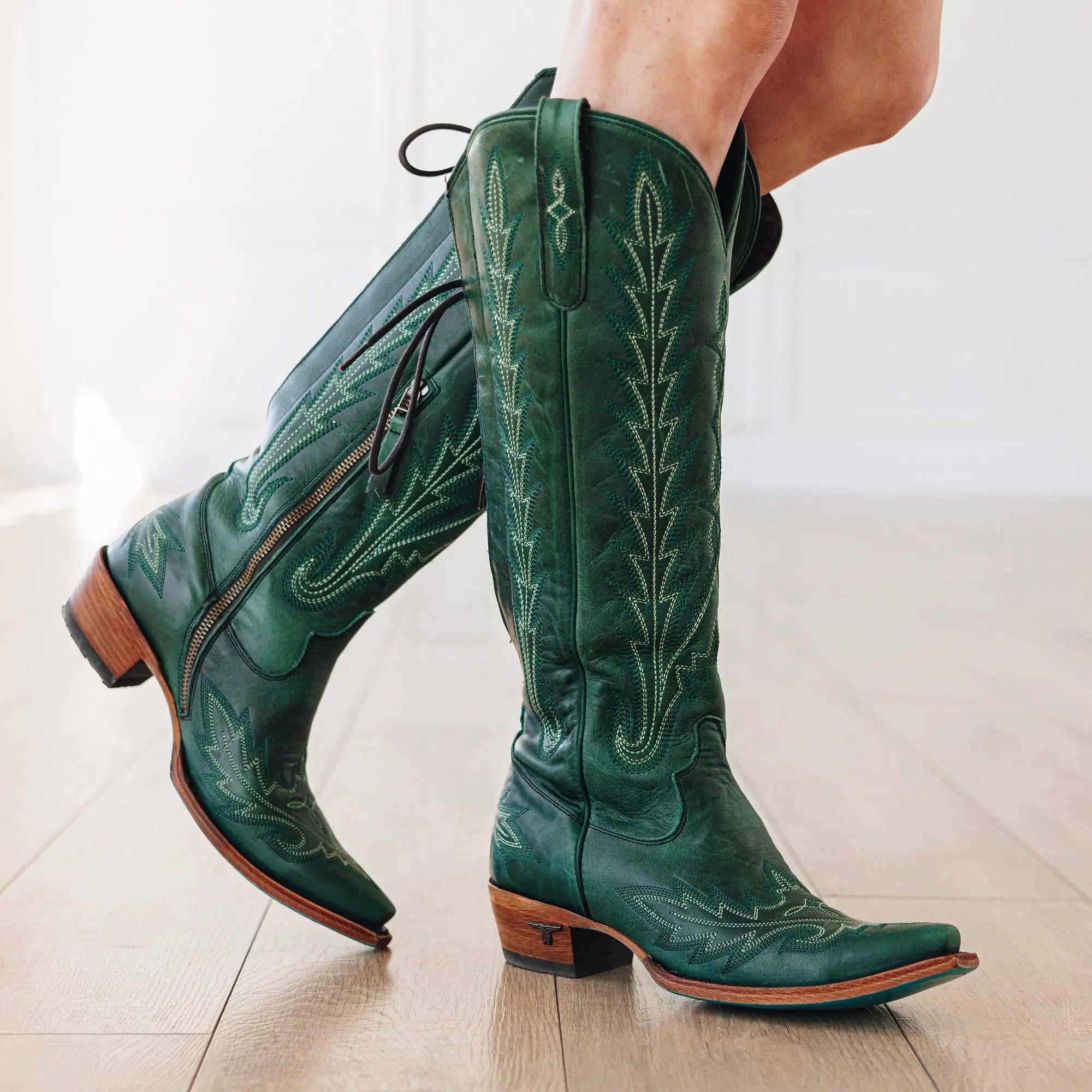 Lexington Knee High Corset - Emerald Ladies Boot Western Fashion by Lane