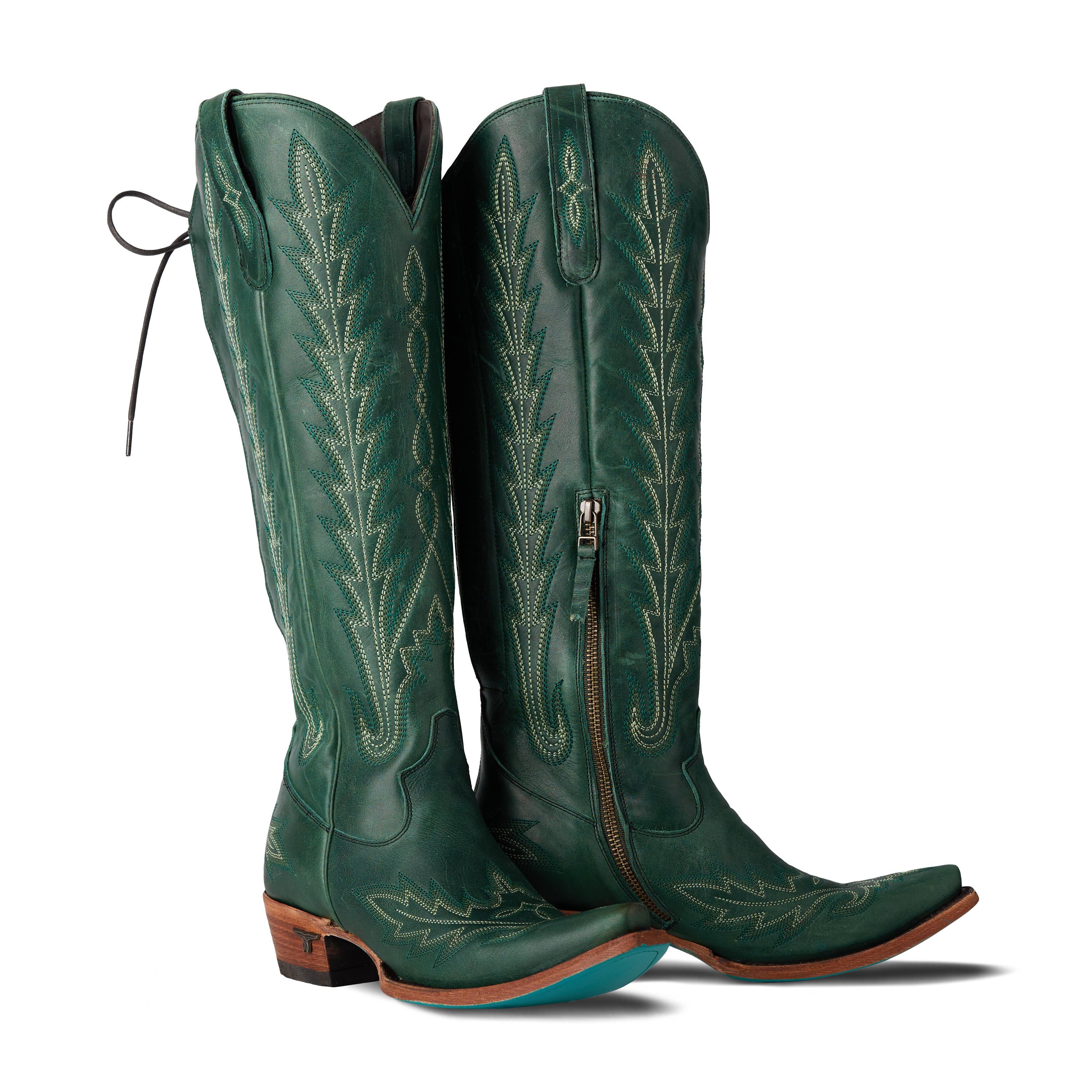 Lexington Knee High Corset - Emerald Ladies Boot Western Fashion by Lane