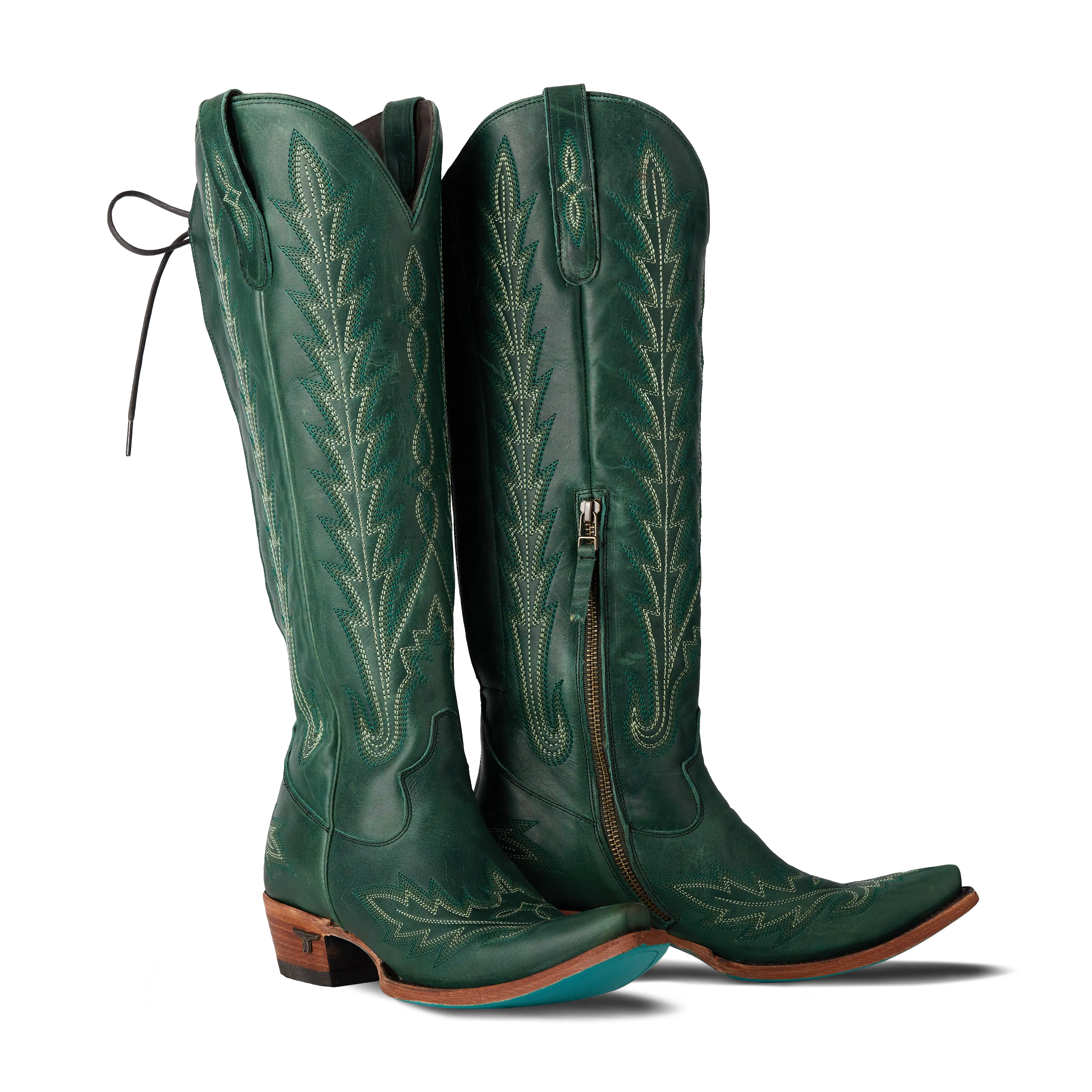 Lexington Knee High Corset - Emerald Ladies Boot Western Fashion by Lane