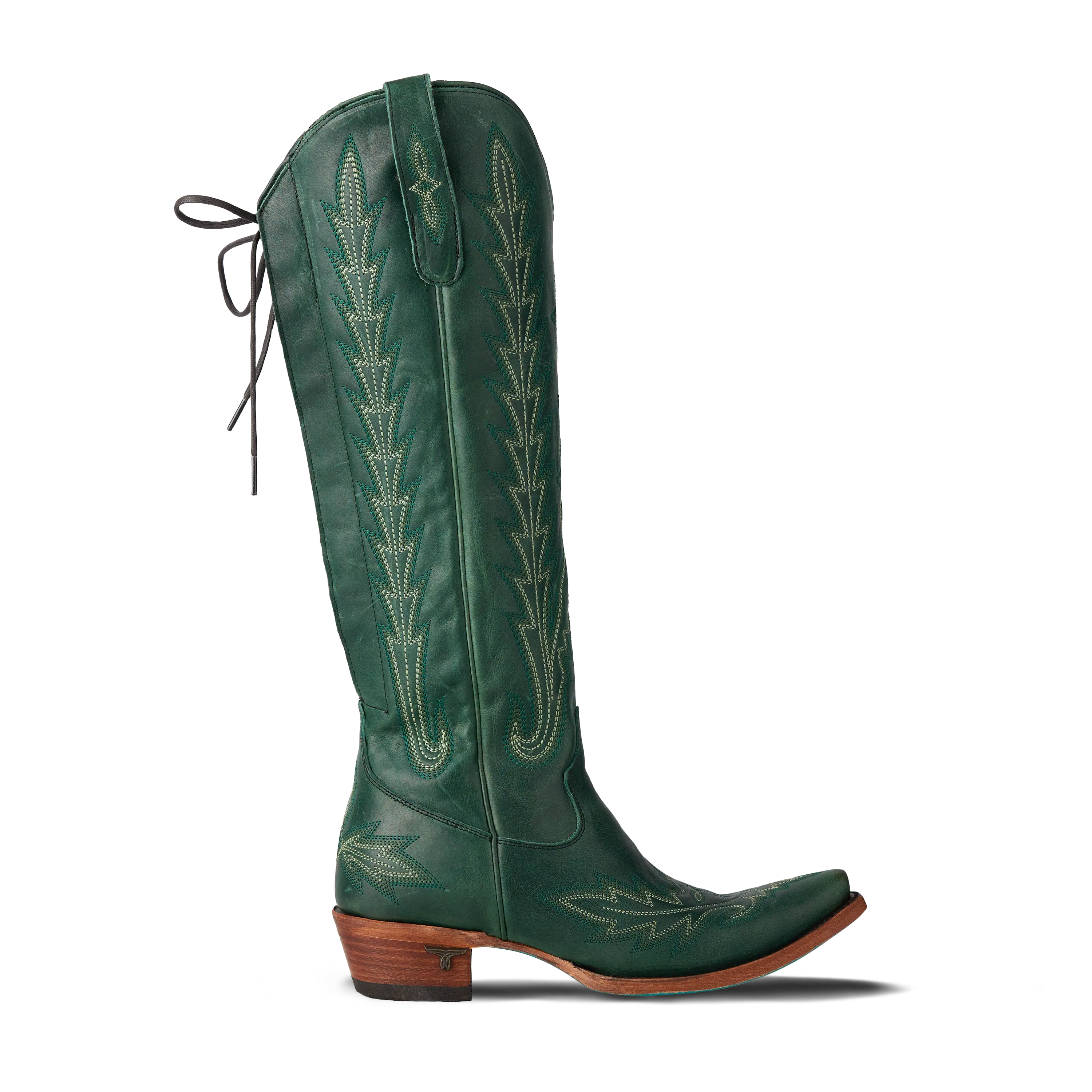 Lexington Knee High Corset - Emerald Ladies Boot Western Fashion by Lane