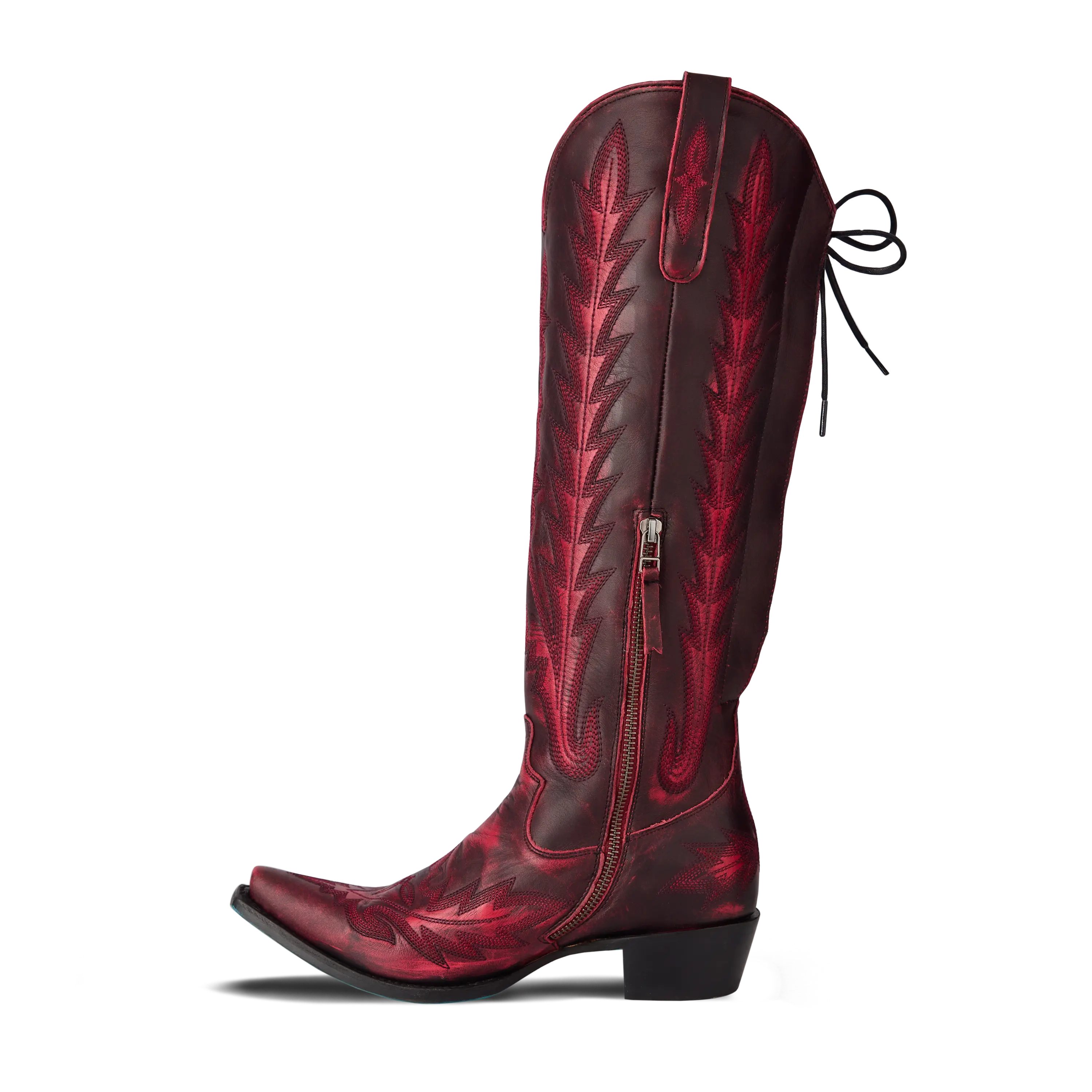 Lexington Knee High Corset - Black Cherry Ladies Boot Western Fashion by Lane