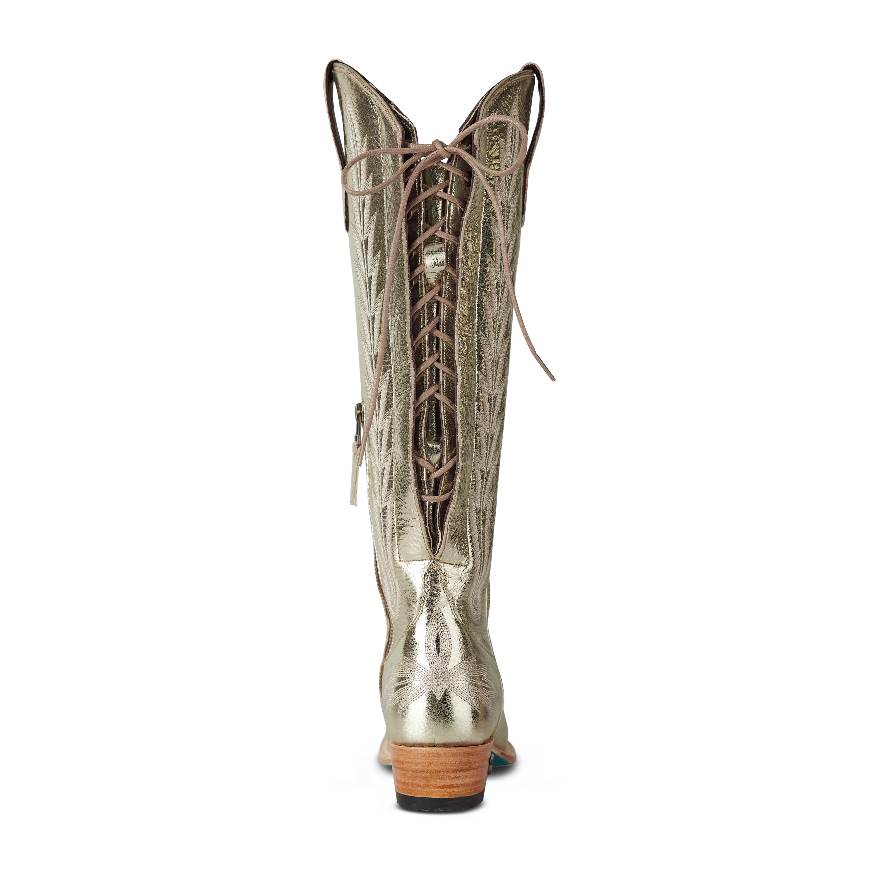 Lexington Knee High Corset - Champagne Metallic Ladies Boot Western Fashion by Lane