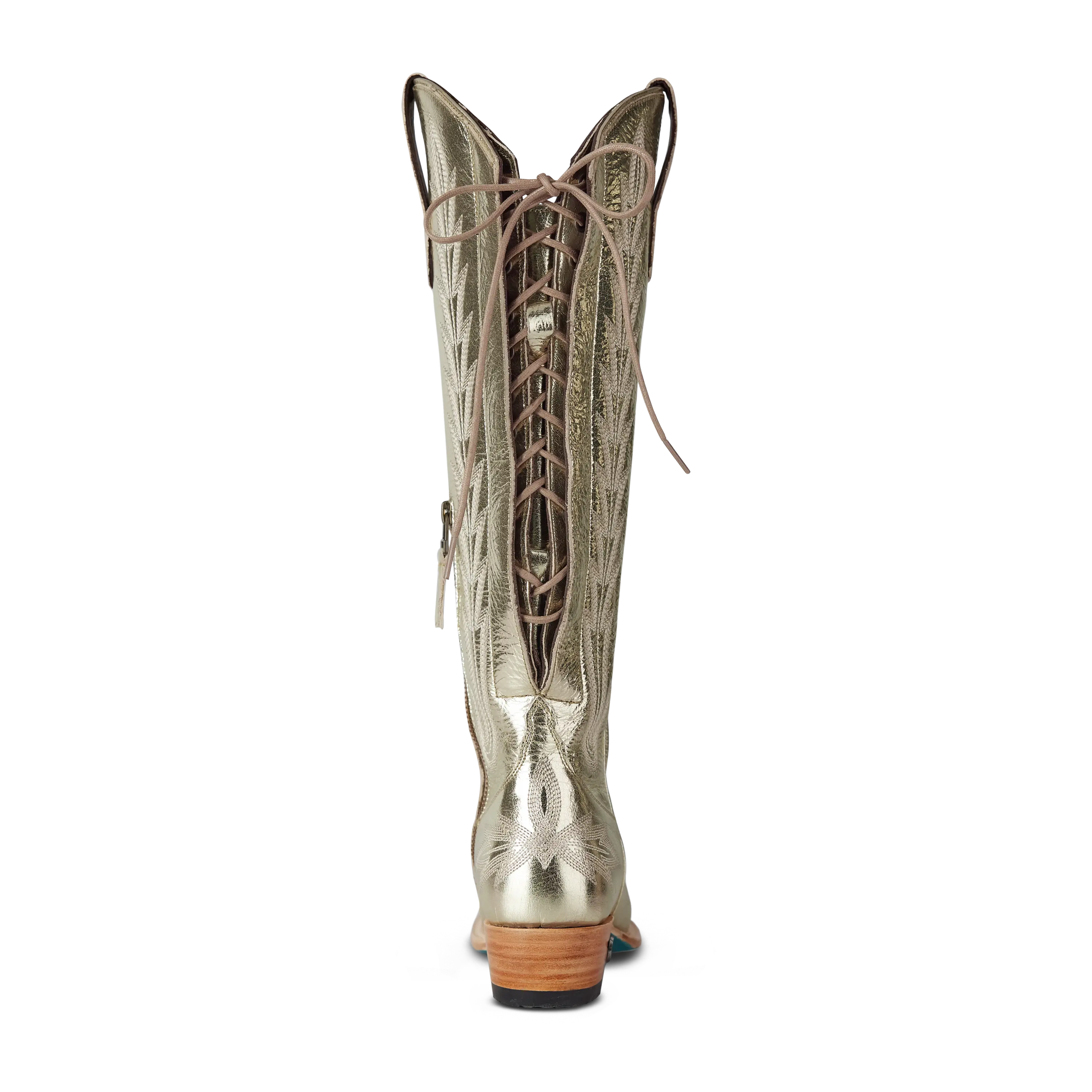 Lexington Knee High Corset - Champagne Metallic Ladies Boot Western Fashion by Lane