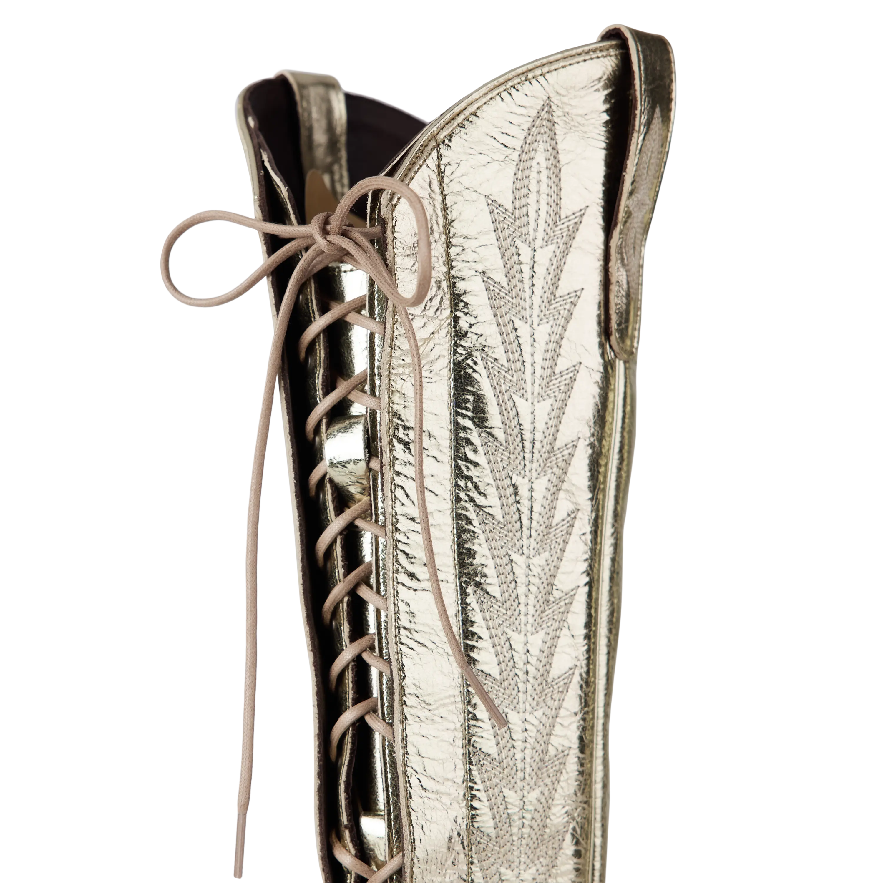 Lexington Knee High Corset - Champagne Metallic Ladies Boot Western Fashion by Lane