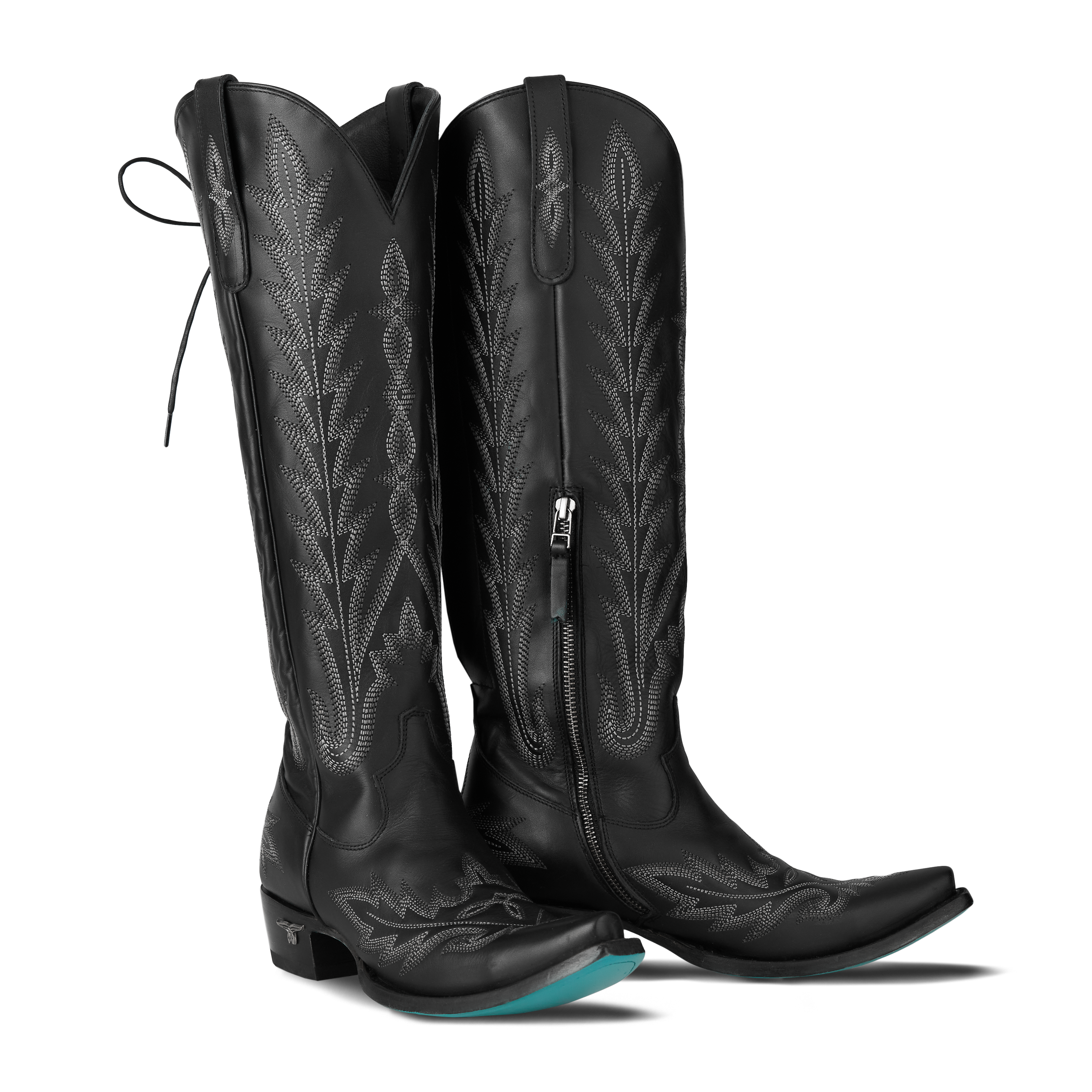 Lexington Knee High Corset - Jet Black Ladies Boot Jet Black Western Fashion by Lane