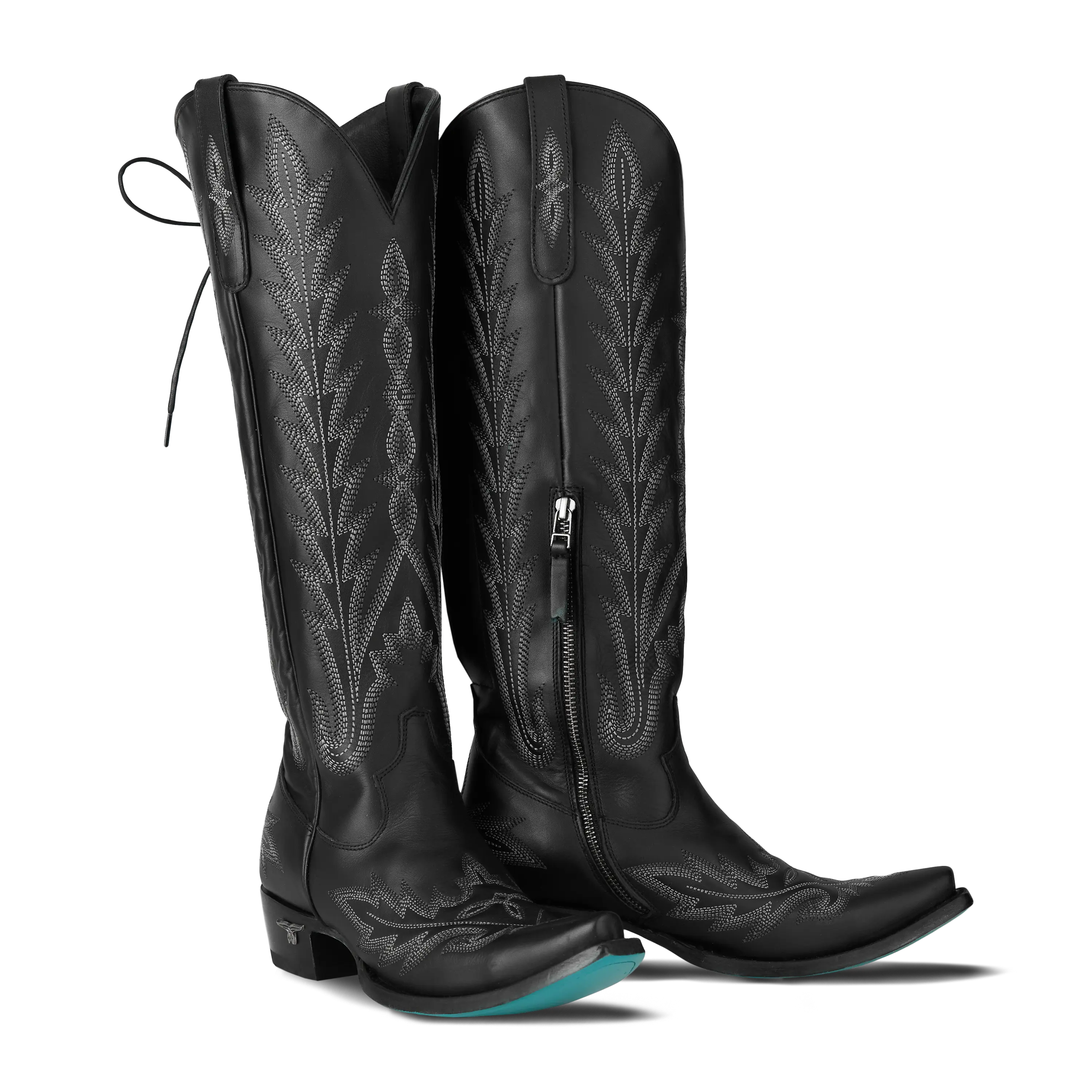 Lexington Knee High Corset - Jet Black Ladies Boot Jet Black Western Fashion by Lane