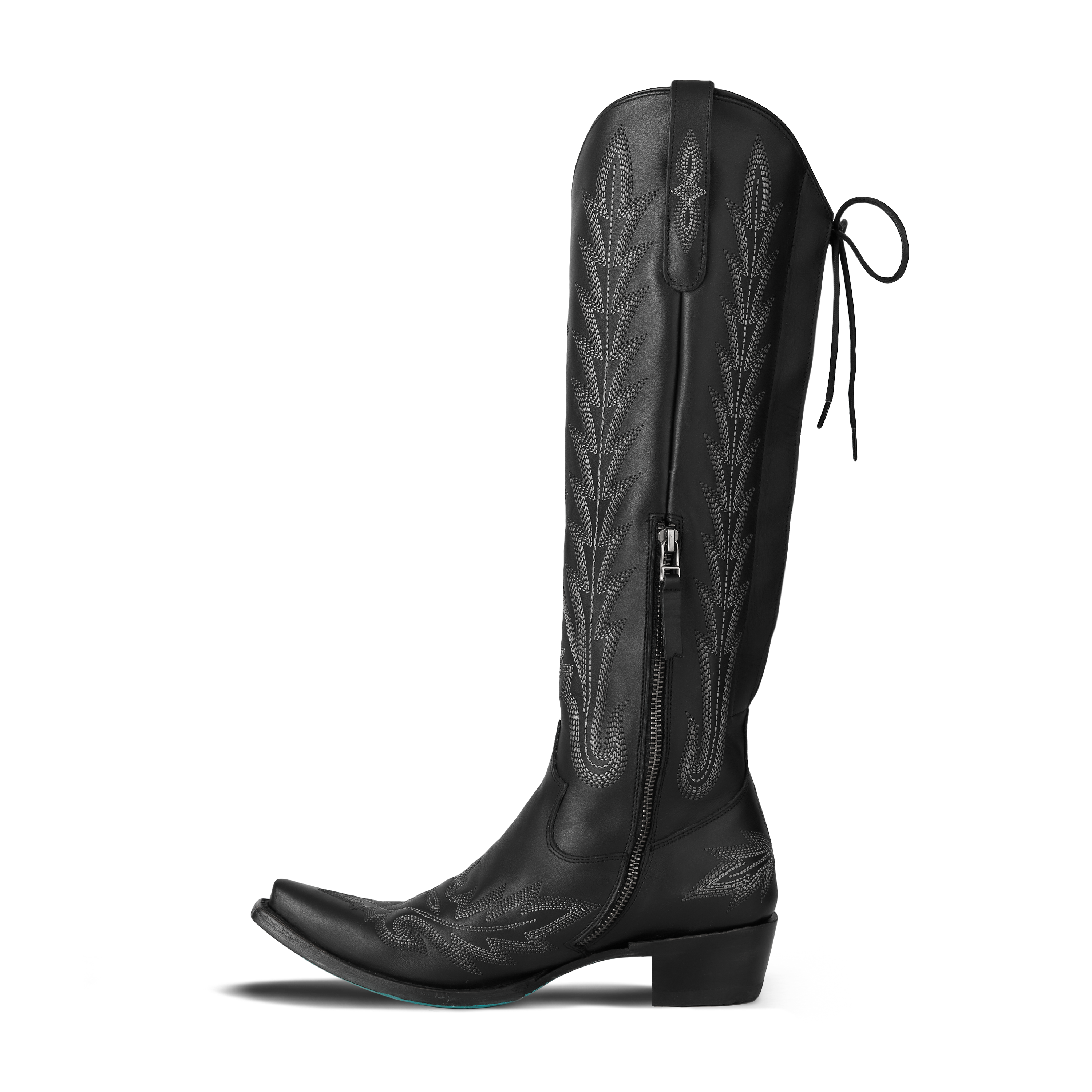 Lexington Knee High Corset - Jet Black Ladies Boot Western Fashion by Lane