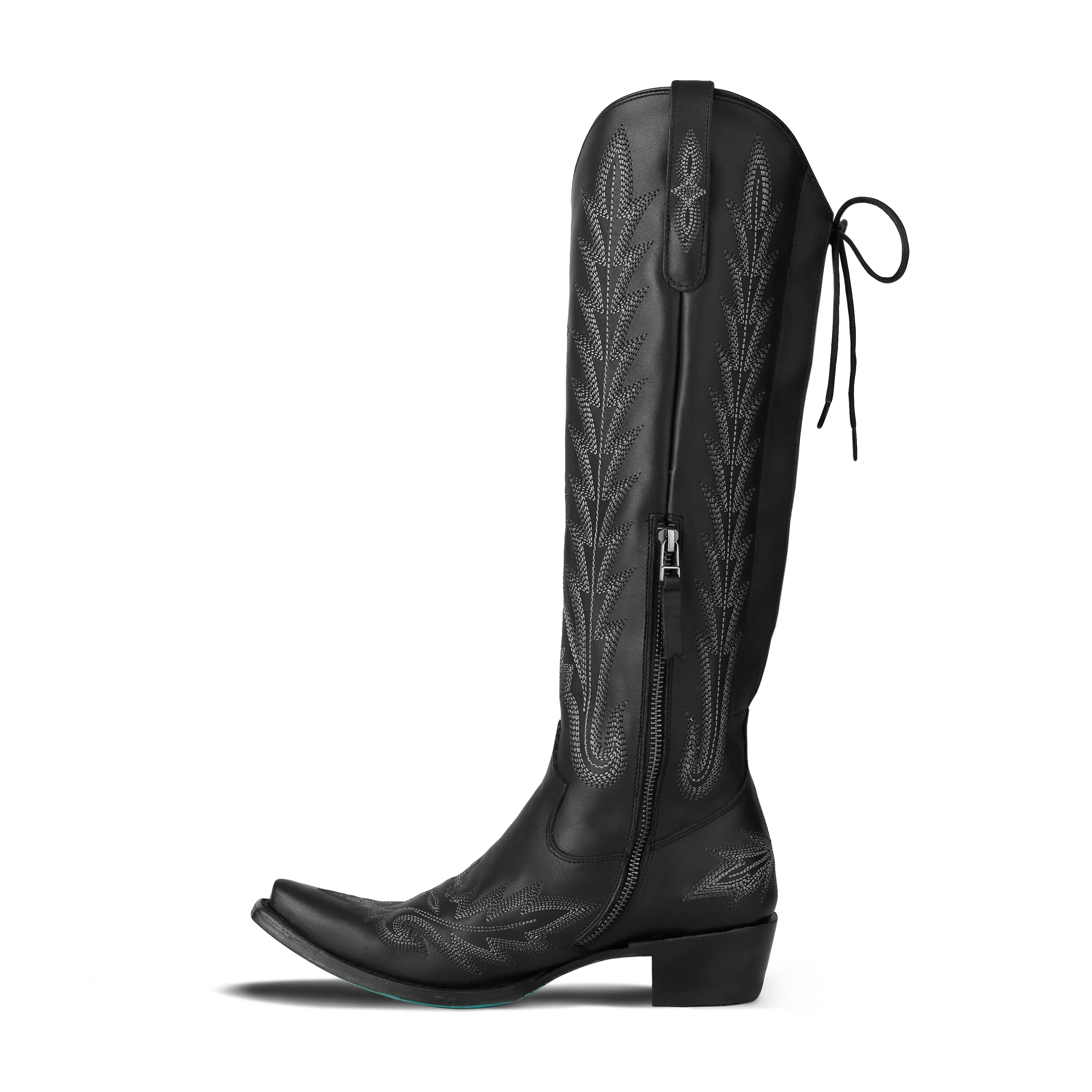 Lexington Knee High Corset - Jet Black Ladies Boot Western Fashion by Lane
