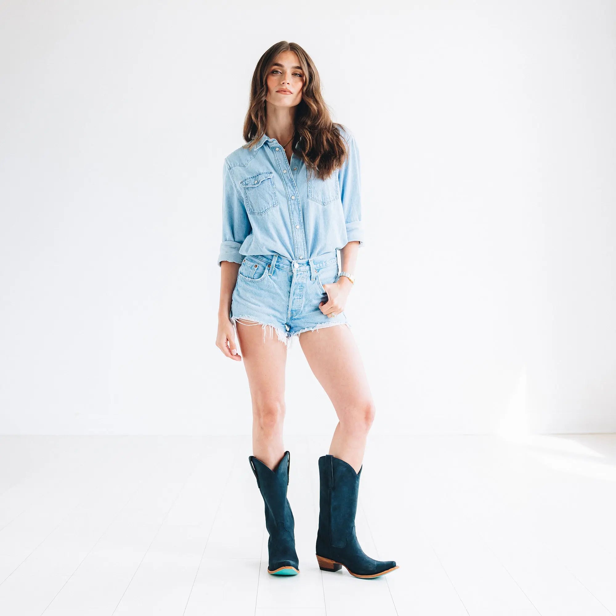 Emma Jane Boot - Navy Suede Ladies Boot Western Fashion by Lane