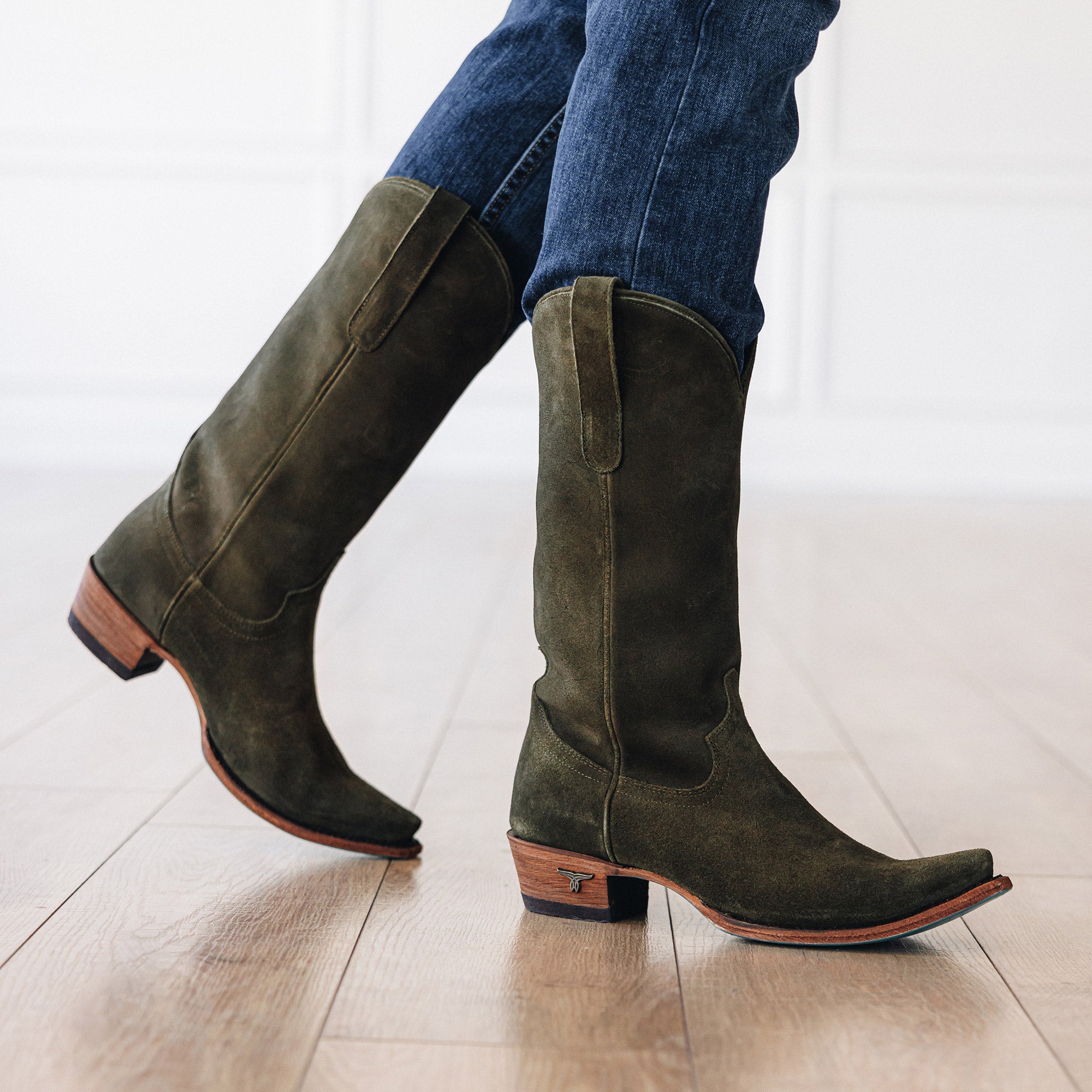 Emma Jane Boot - Olive Suede Ladies Boot Western Fashion by Lane