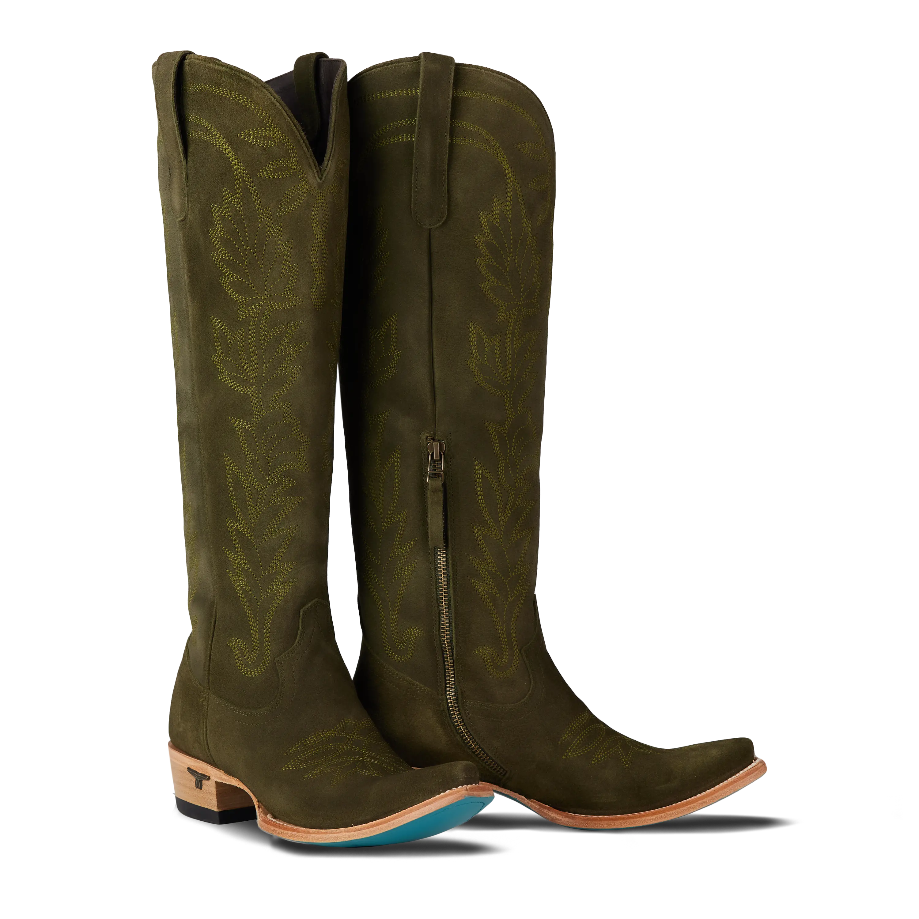 Sandaga Knee High - Olive Suede Ladies Boot Olive Suede Western Fashion by Lane