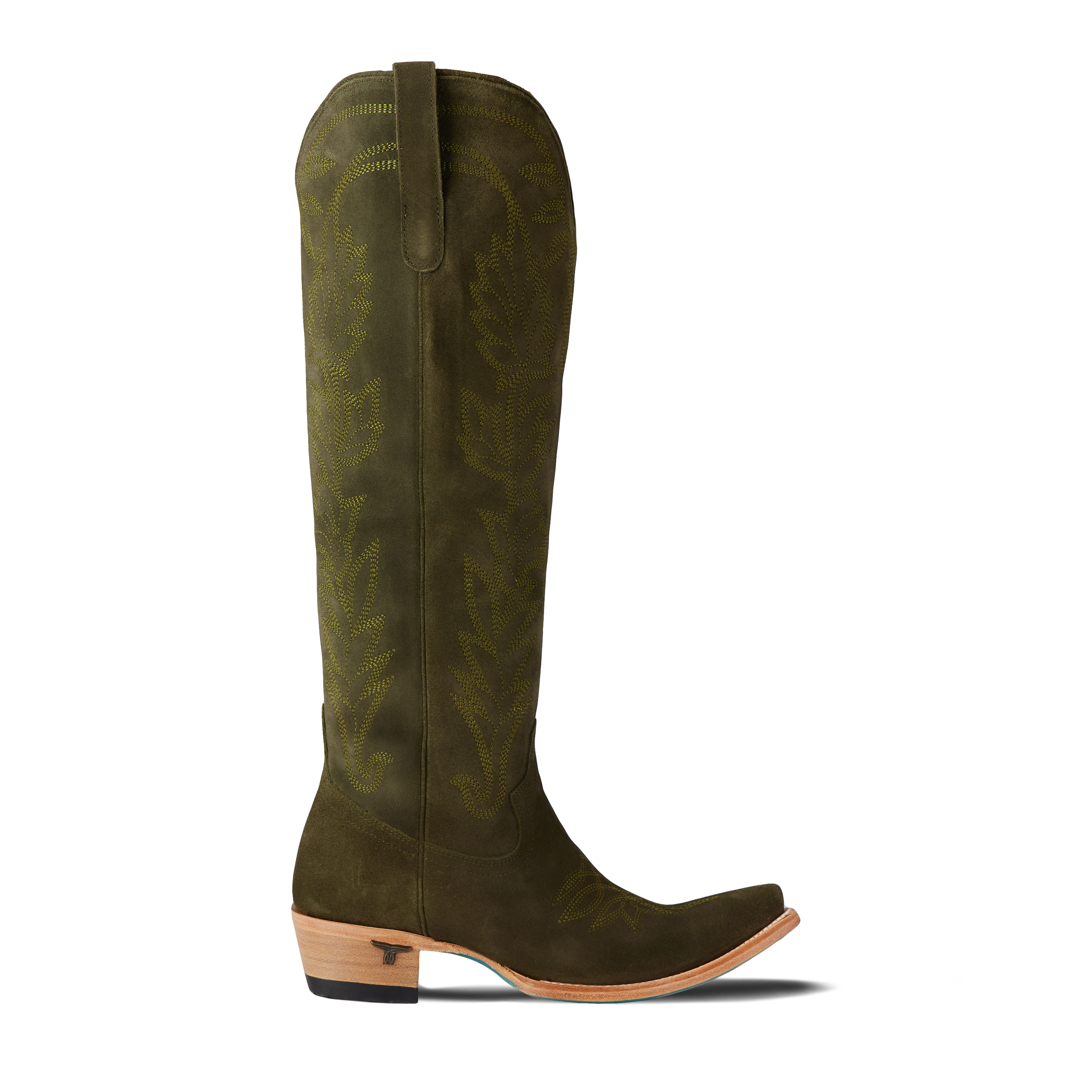 Sandaga Knee High - Olive Suede Ladies Boot Western Fashion by Lane