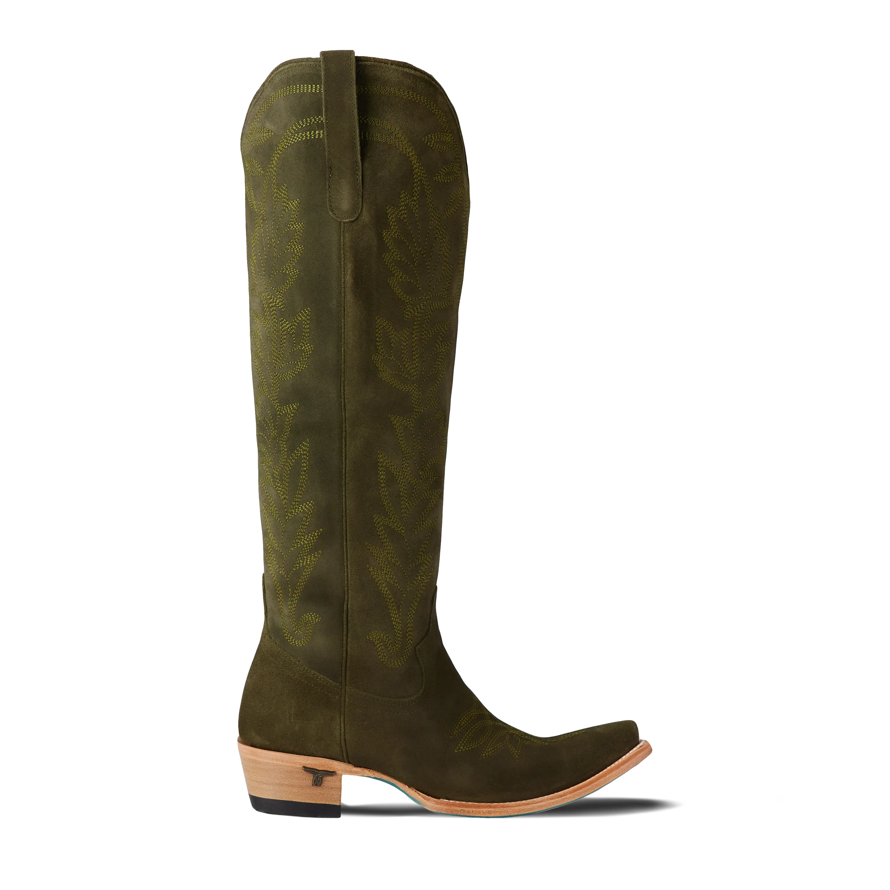 Sandaga Knee High - Olive Suede Ladies Boot Western Fashion by Lane