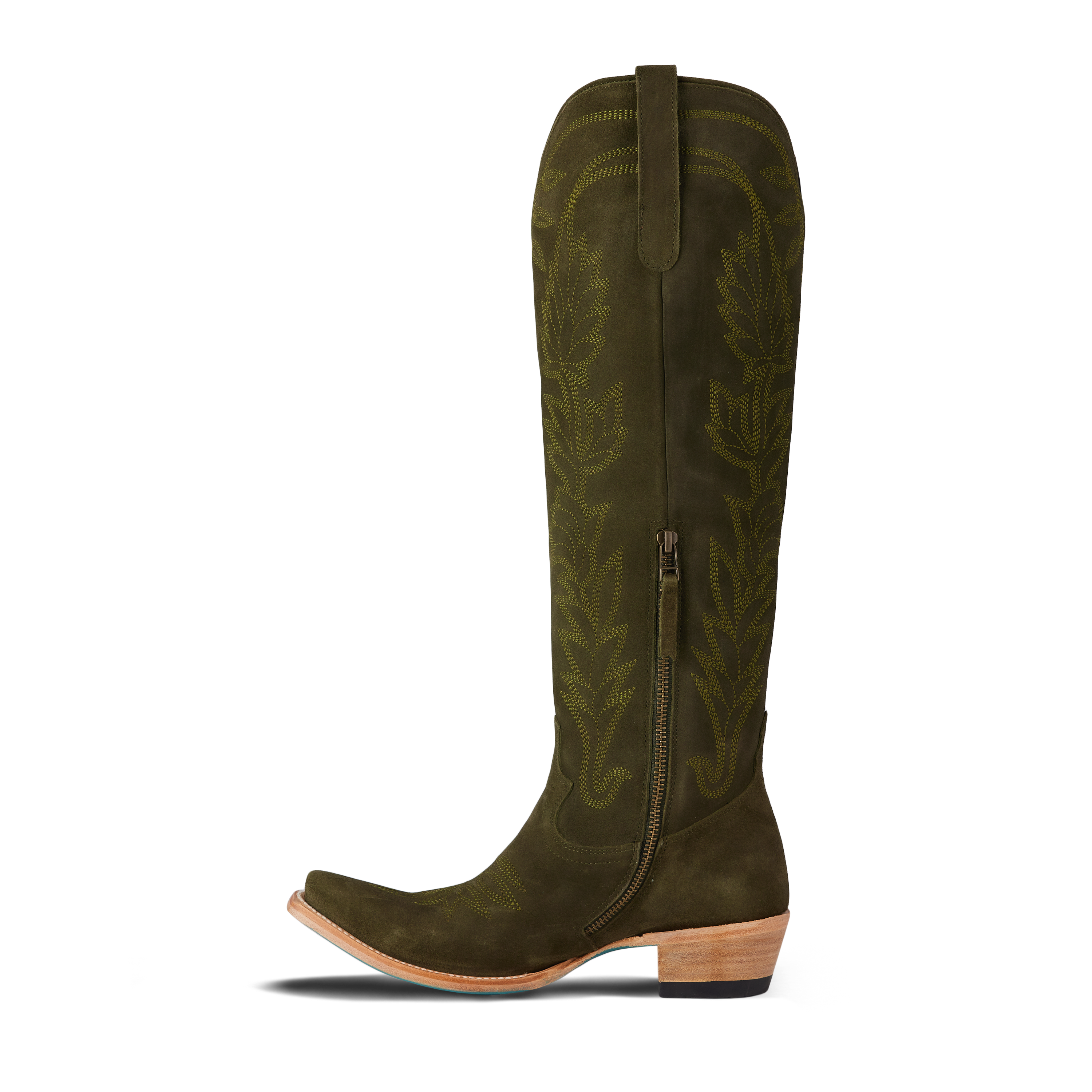 Sandaga Knee High - Olive Suede Ladies Boot Western Fashion by Lane