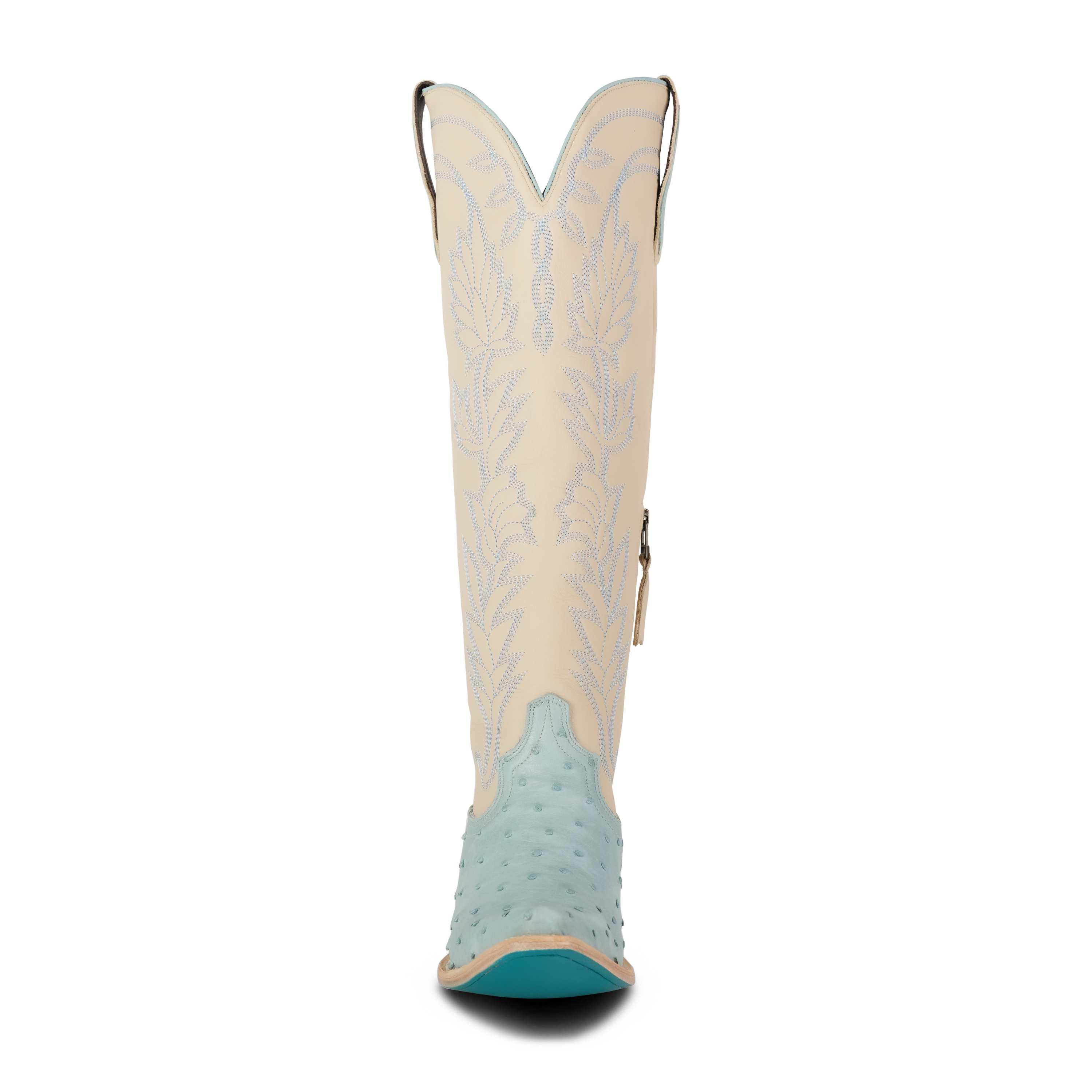 Sandaga Knee High - Powder Blue Ostrich Ladies Boot Western Fashion by Lane