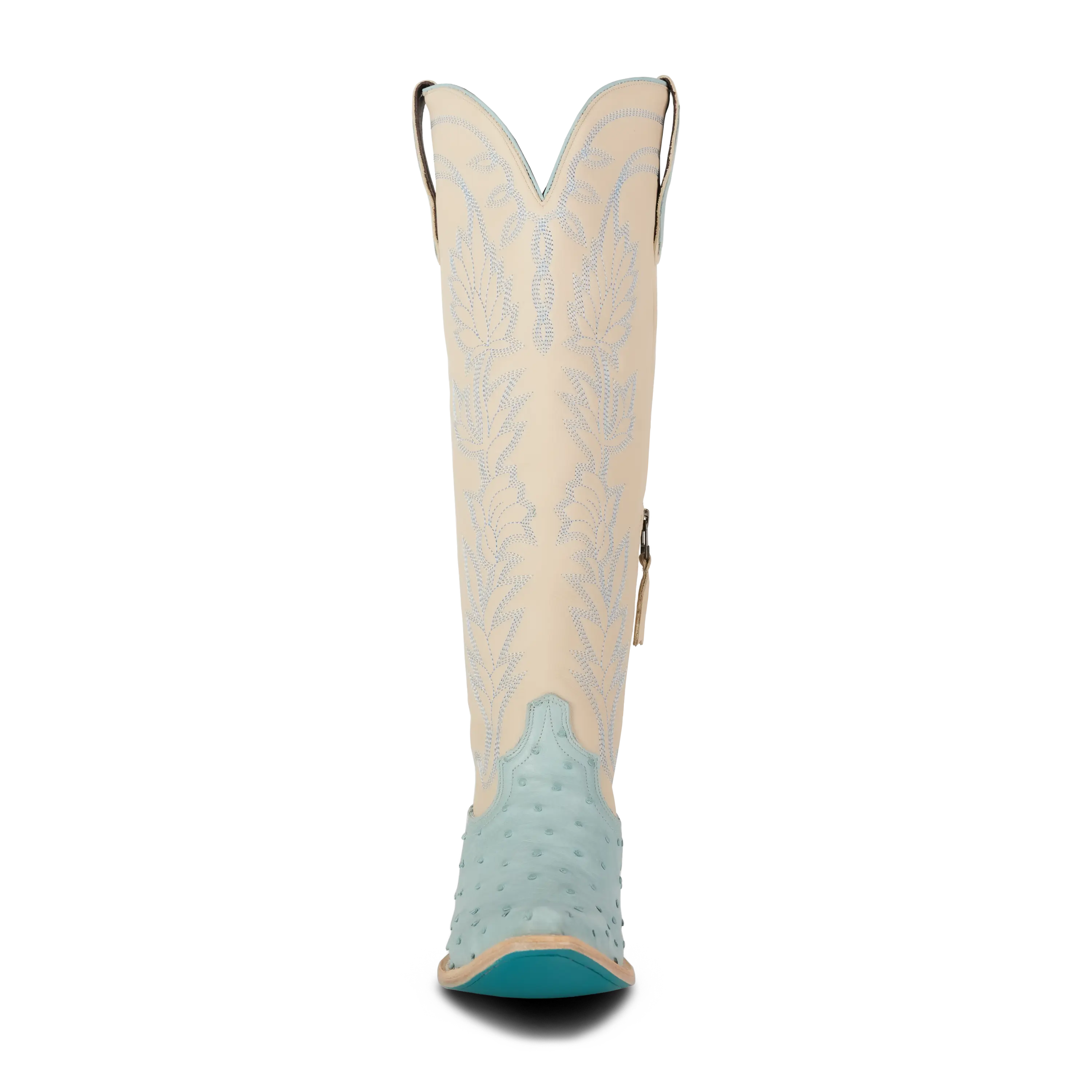 Sandaga Knee High - Powder Blue Ostrich Ladies Boot Western Fashion by Lane