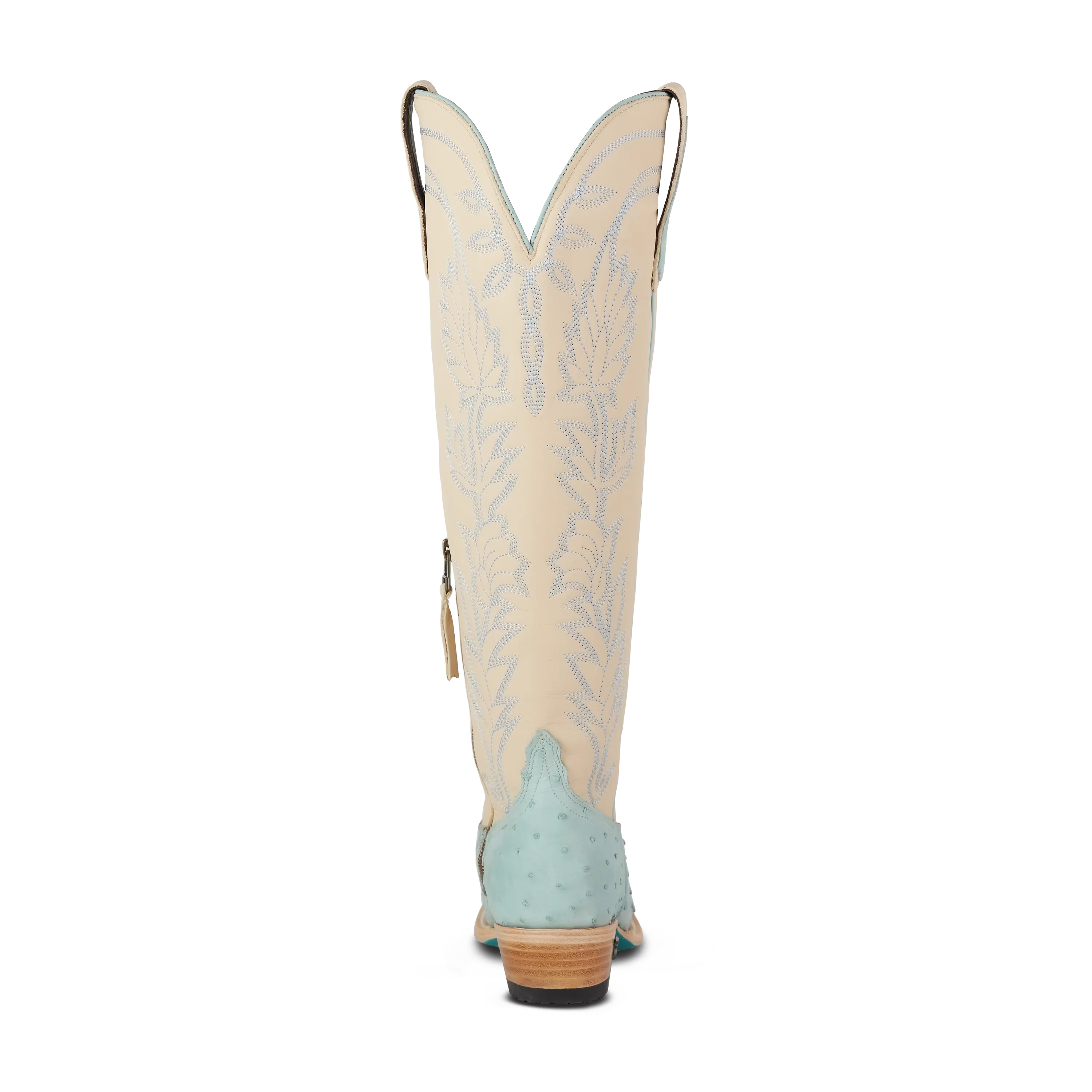 Sandaga Knee High - Powder Blue Ostrich Ladies Boot Western Fashion by Lane