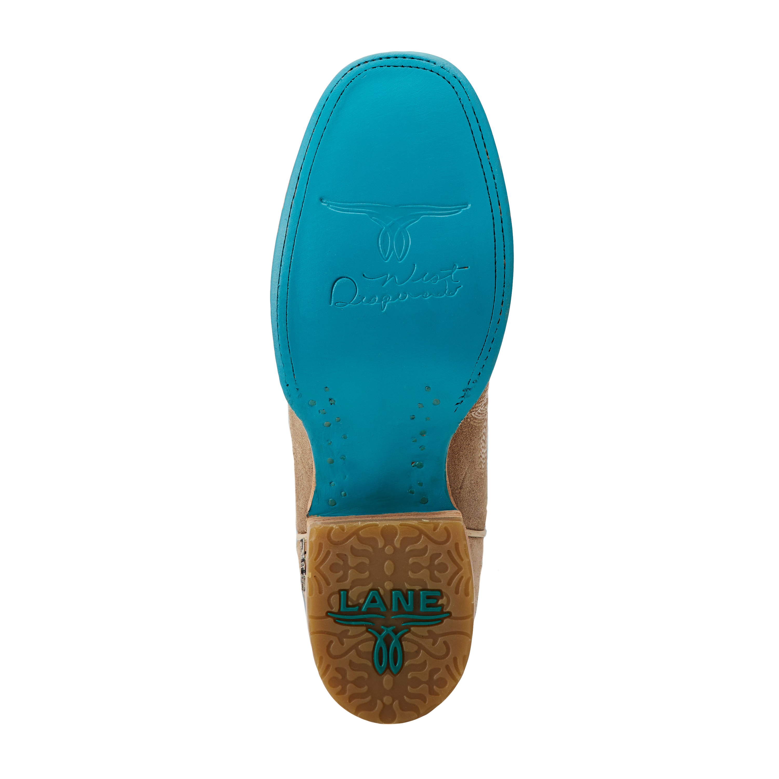 Saratoga Square Boot - Latte Suede and Powder Blue Ladies Boot Western Fashion by Lane